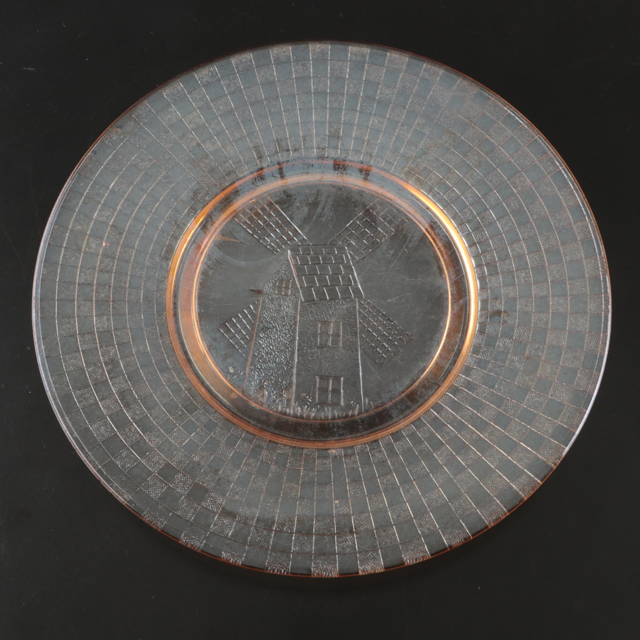 Art Deco Wall Pocket with Other Marigold Carnival Glass Tableware
