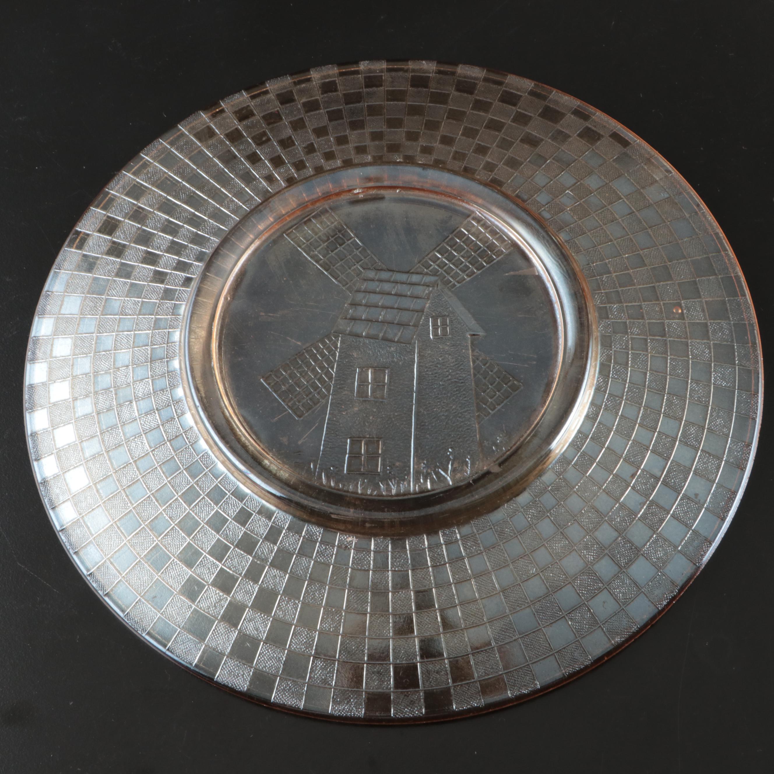 Art Deco Wall Pocket with Other Marigold Carnival Glass Tableware