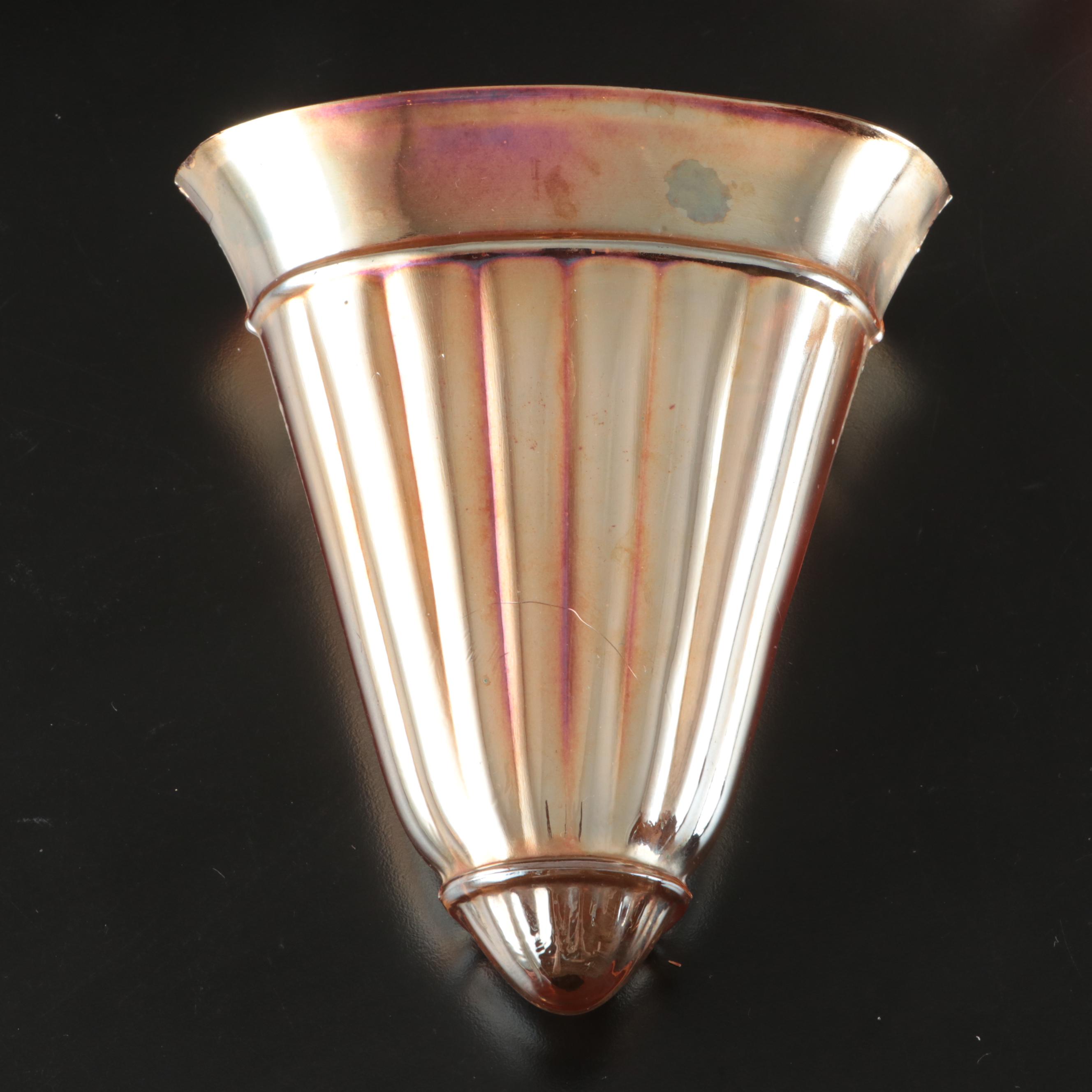 Art Deco Wall Pocket with Other Marigold Carnival Glass Tableware