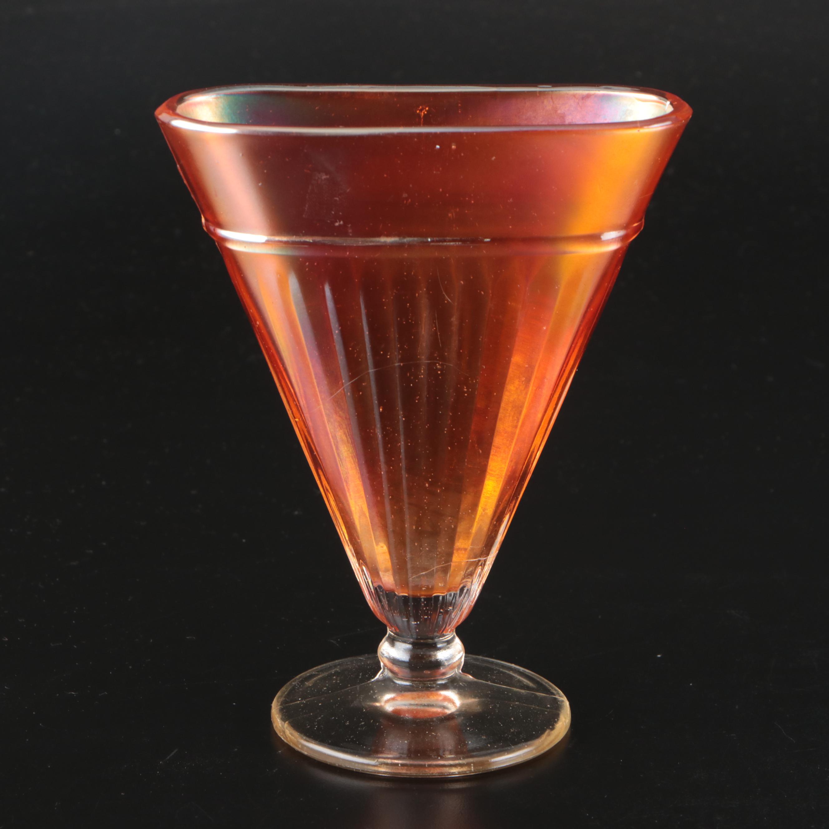 Art Deco Wall Pocket with Other Marigold Carnival Glass Tableware