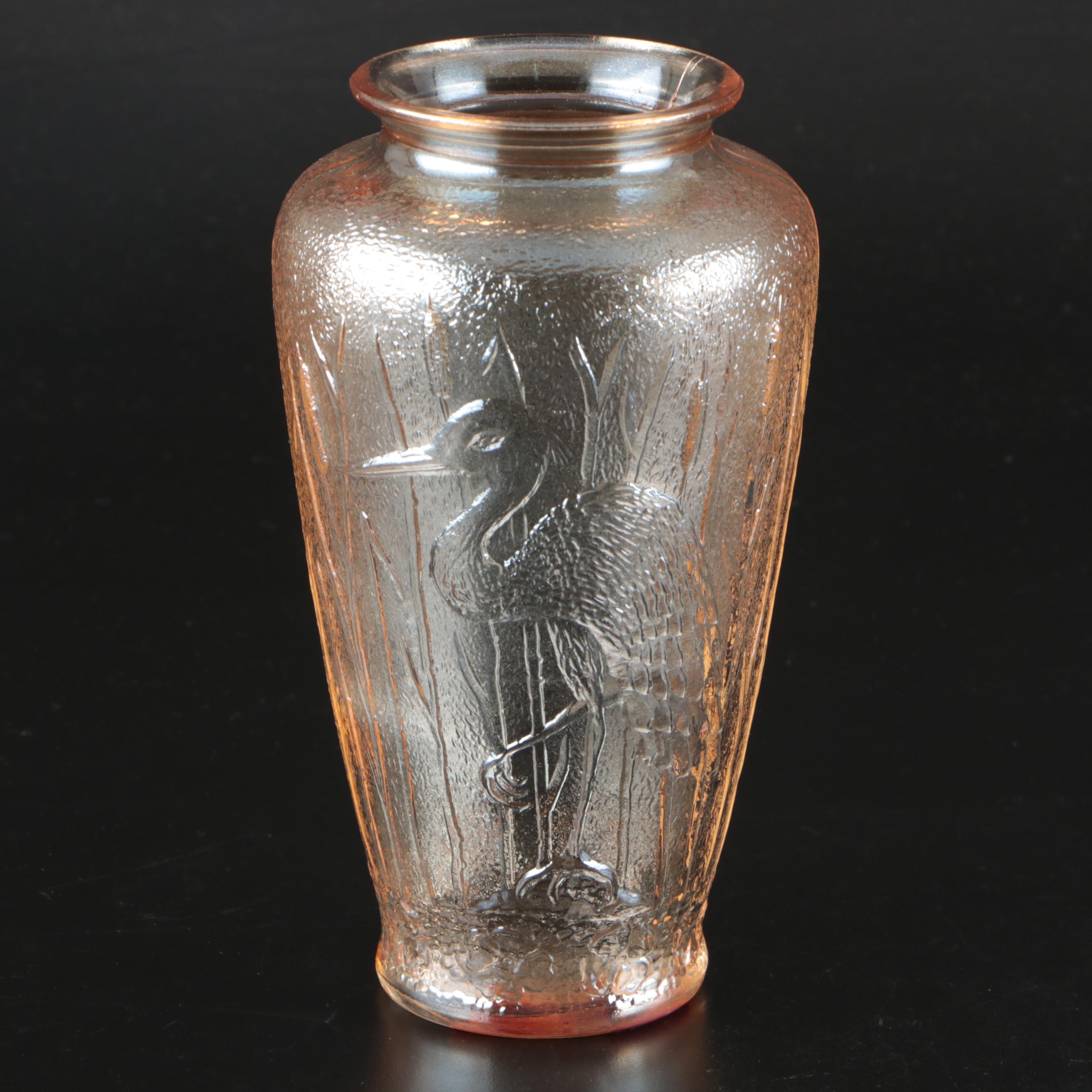 Art Deco Wall Pocket with Other Marigold Carnival Glass Tableware