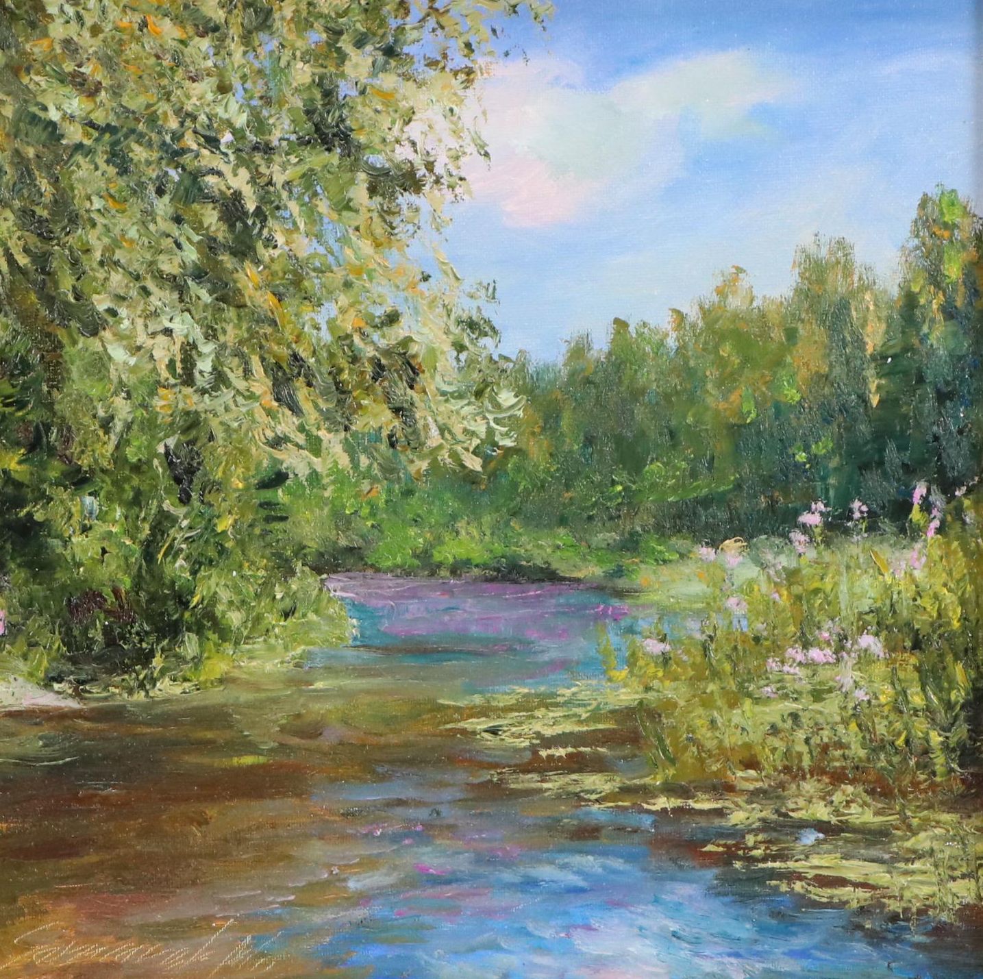 Garncarek Aleksander Pond Landscape Oil Painting, 2025