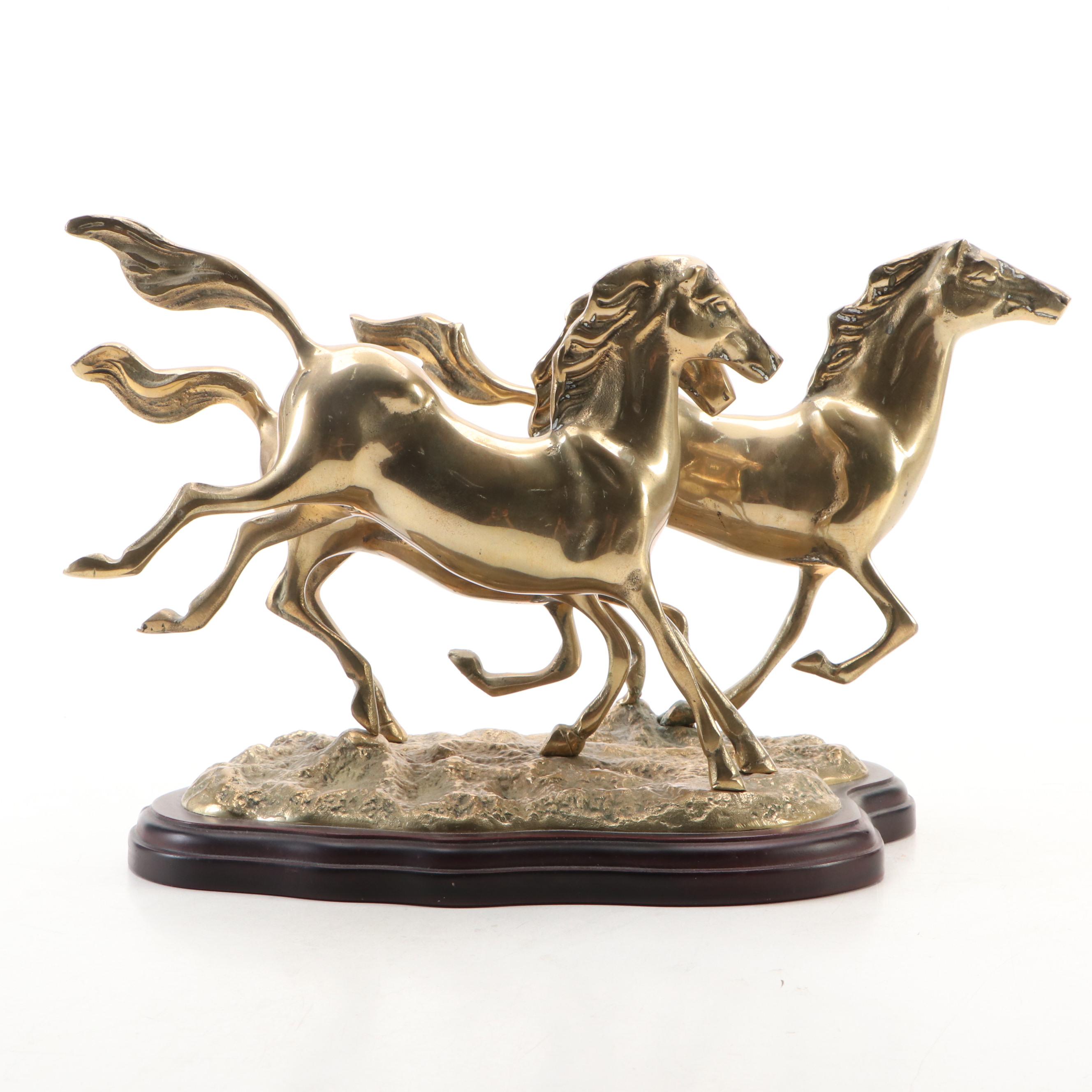 Cast Brass "Wild Horses" Running Mustangs Award