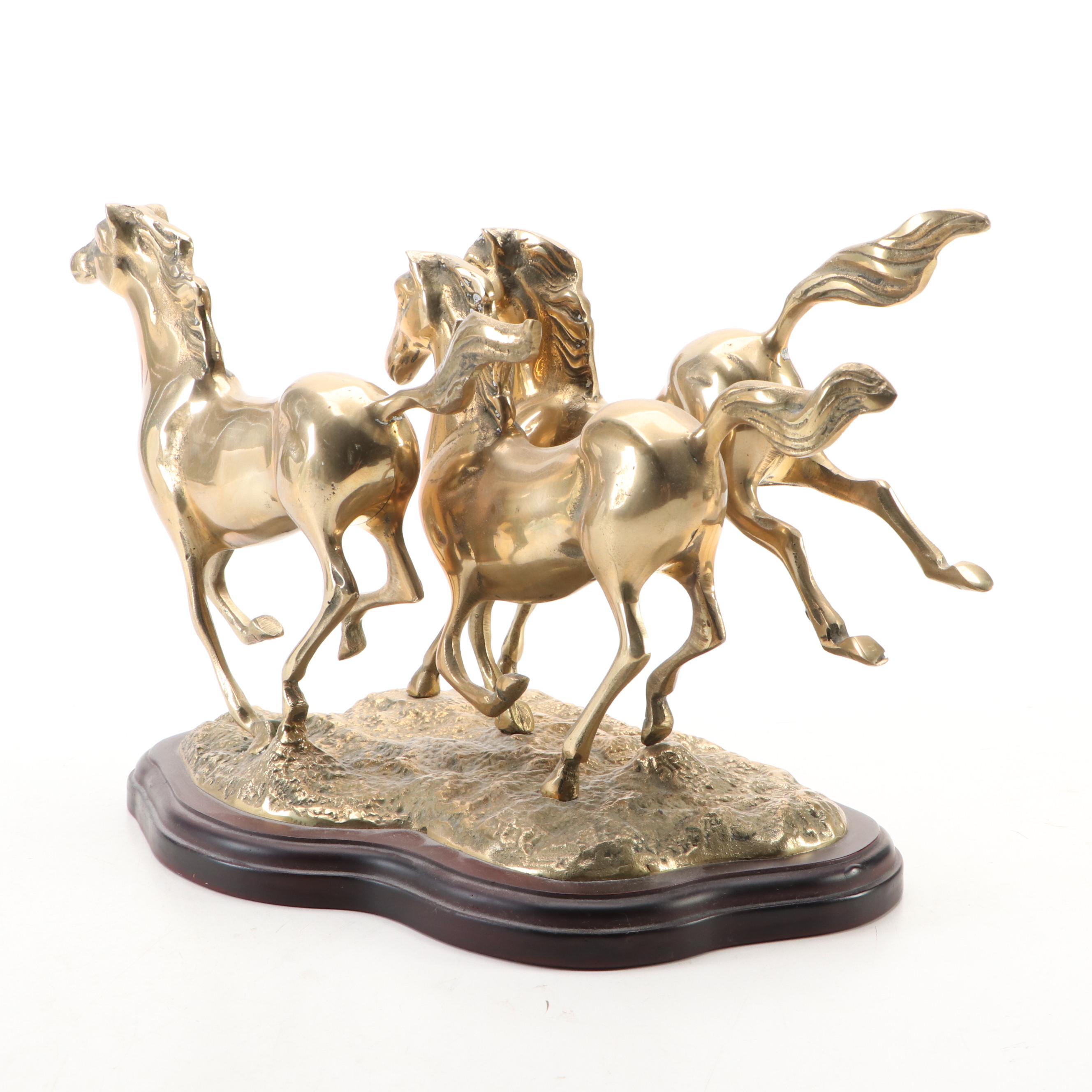 Cast Brass "Wild Horses" Running Mustangs Award