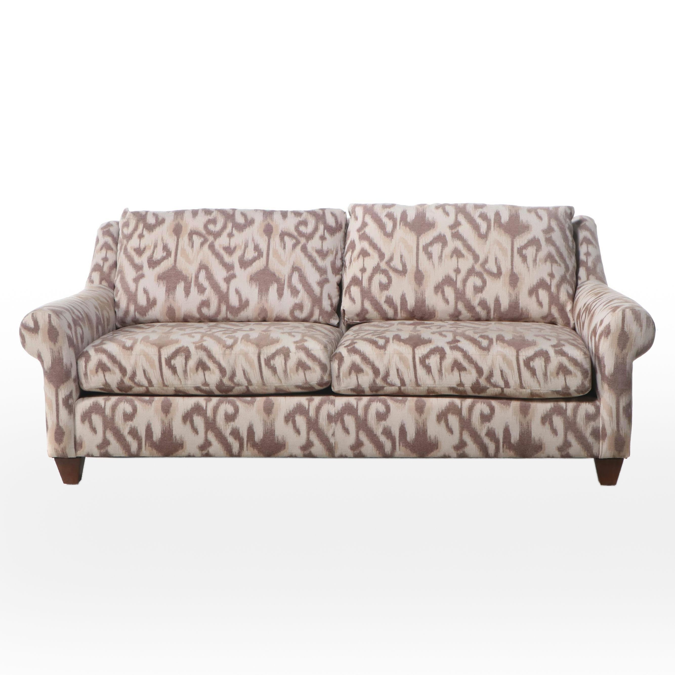 Arhaus Contemporary Sofa in Ikat Patterned Upholstery