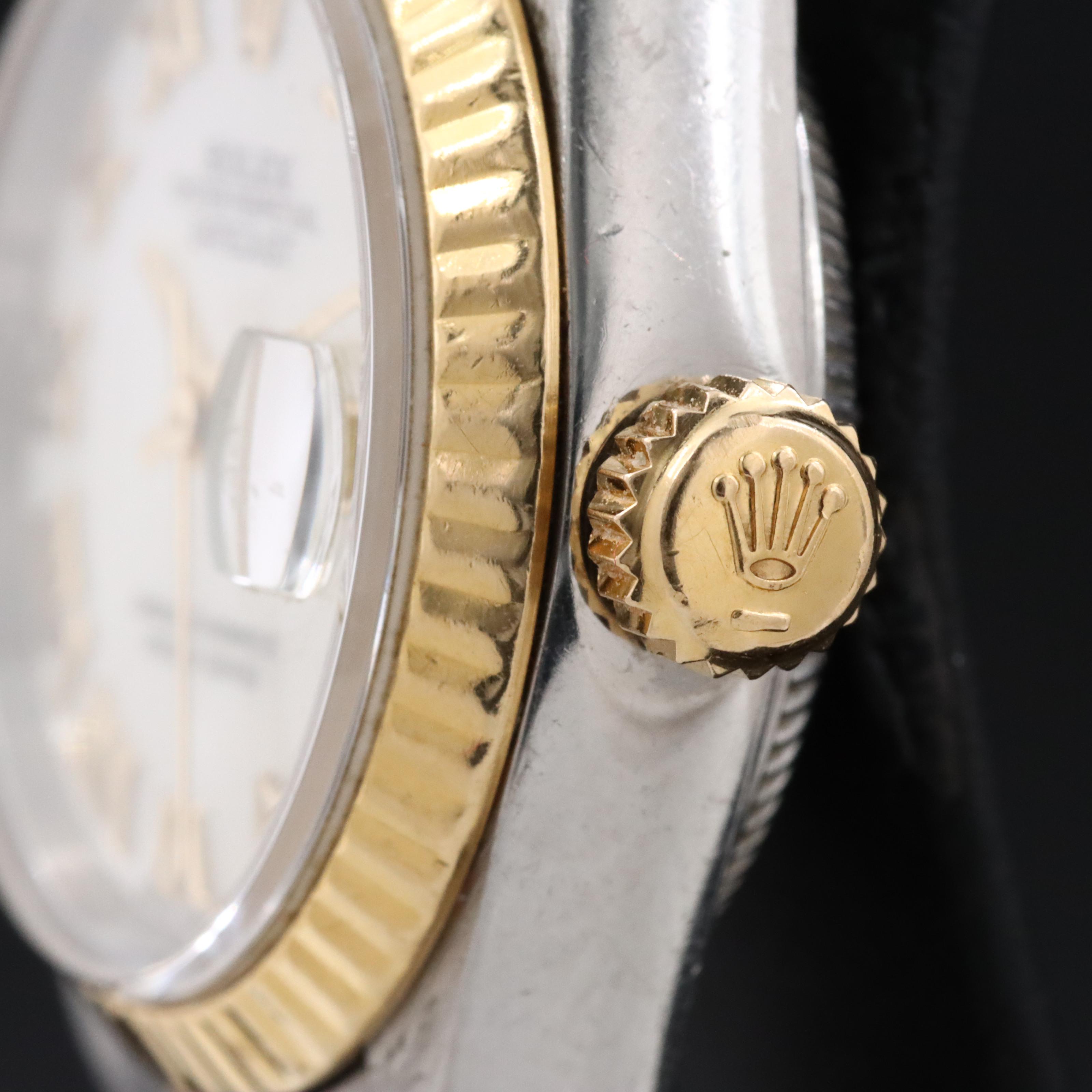 Rolex White Mother-of-Pearl Roman Dial Datejust 79173 Watch