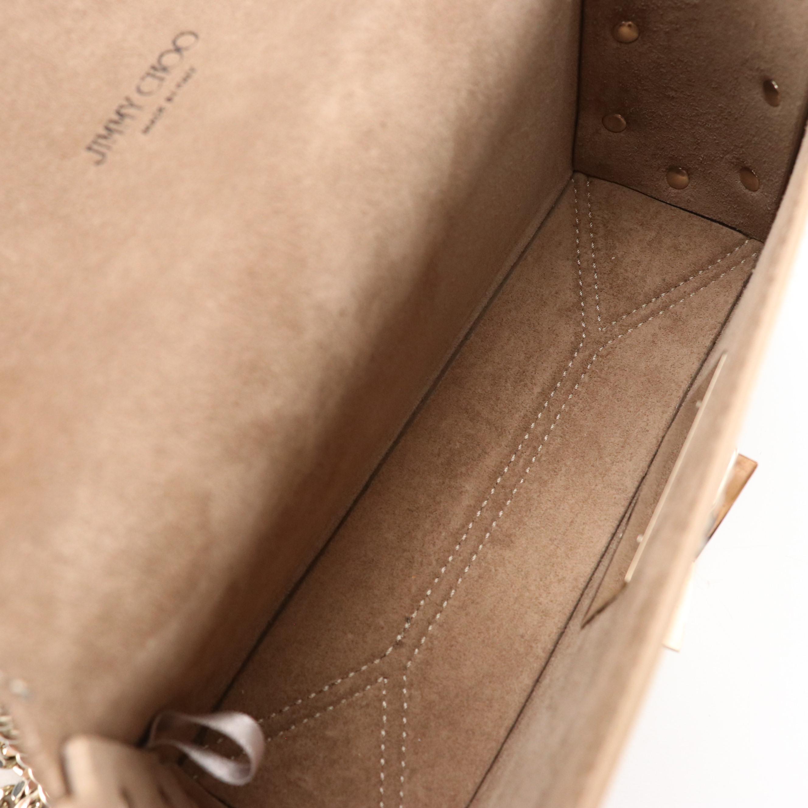 Jimmy Choo Petite City Lockett Shoulder Bag in Brushed Metallic Silver Leather