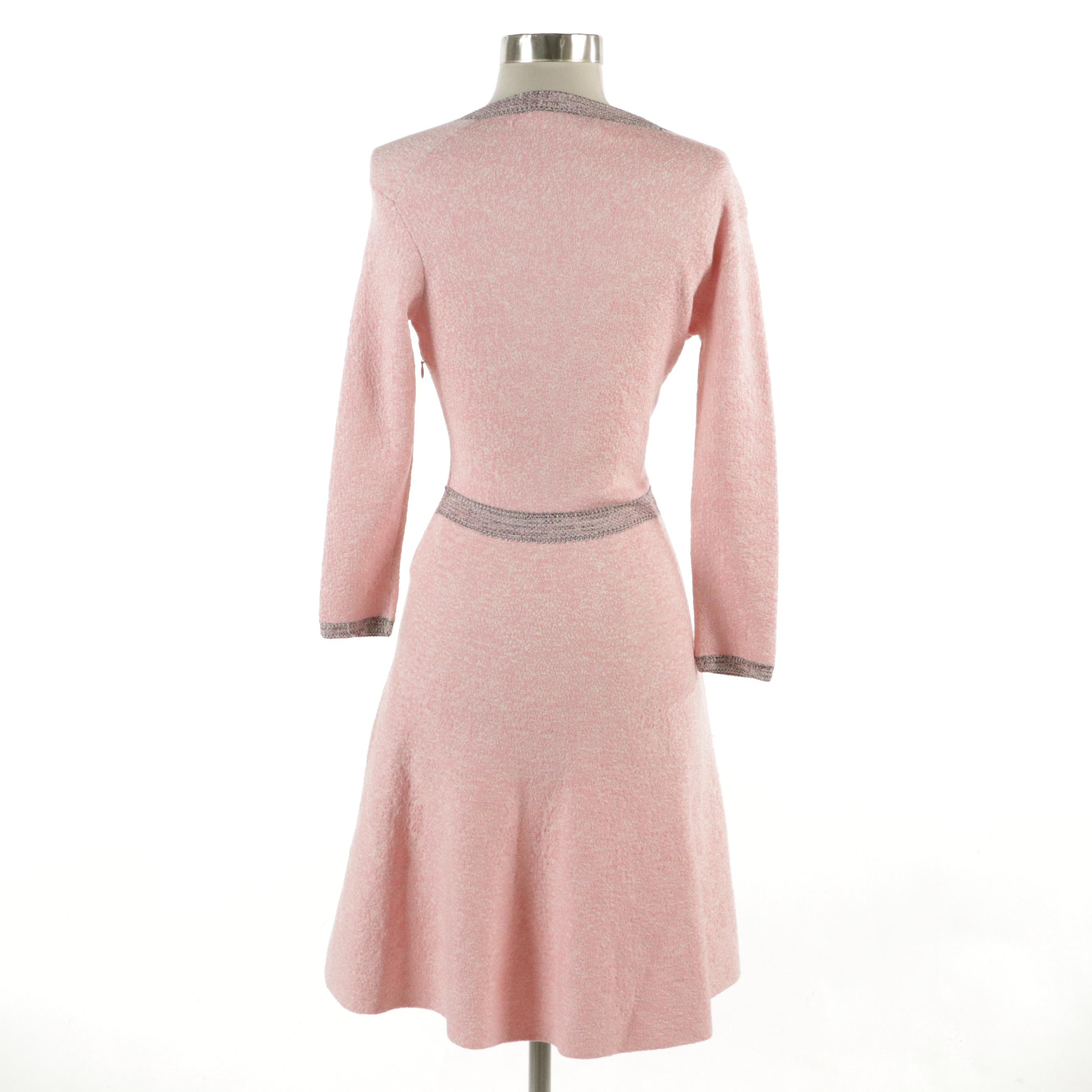 Christian Dior V-Neck Sheath Dress in Stretchy Silk, Cotton, and Spandex Blend