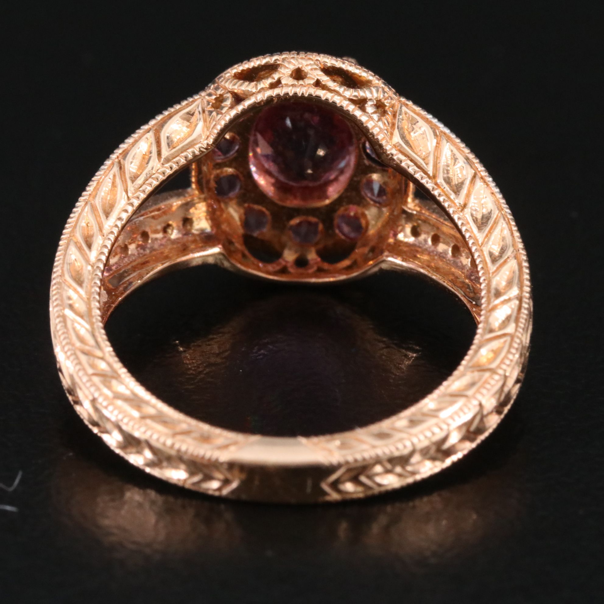18K Rose Gold Spinel and Diamond Ring