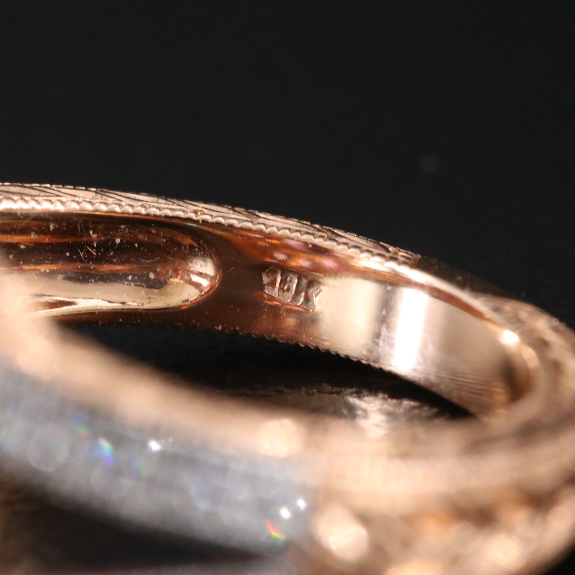 18K Rose Gold Spinel and Diamond Ring