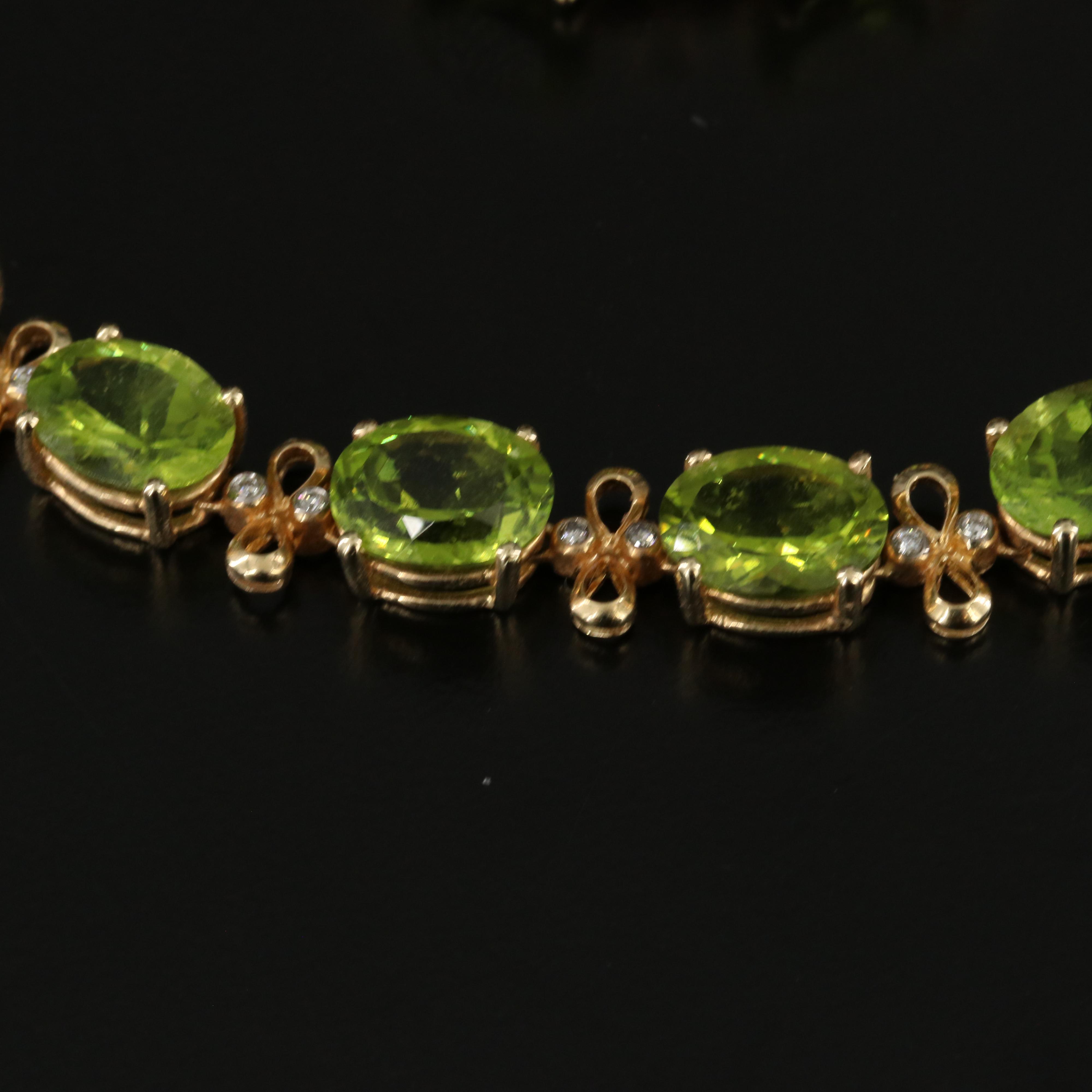 14K Peridot and Diamond Necklace