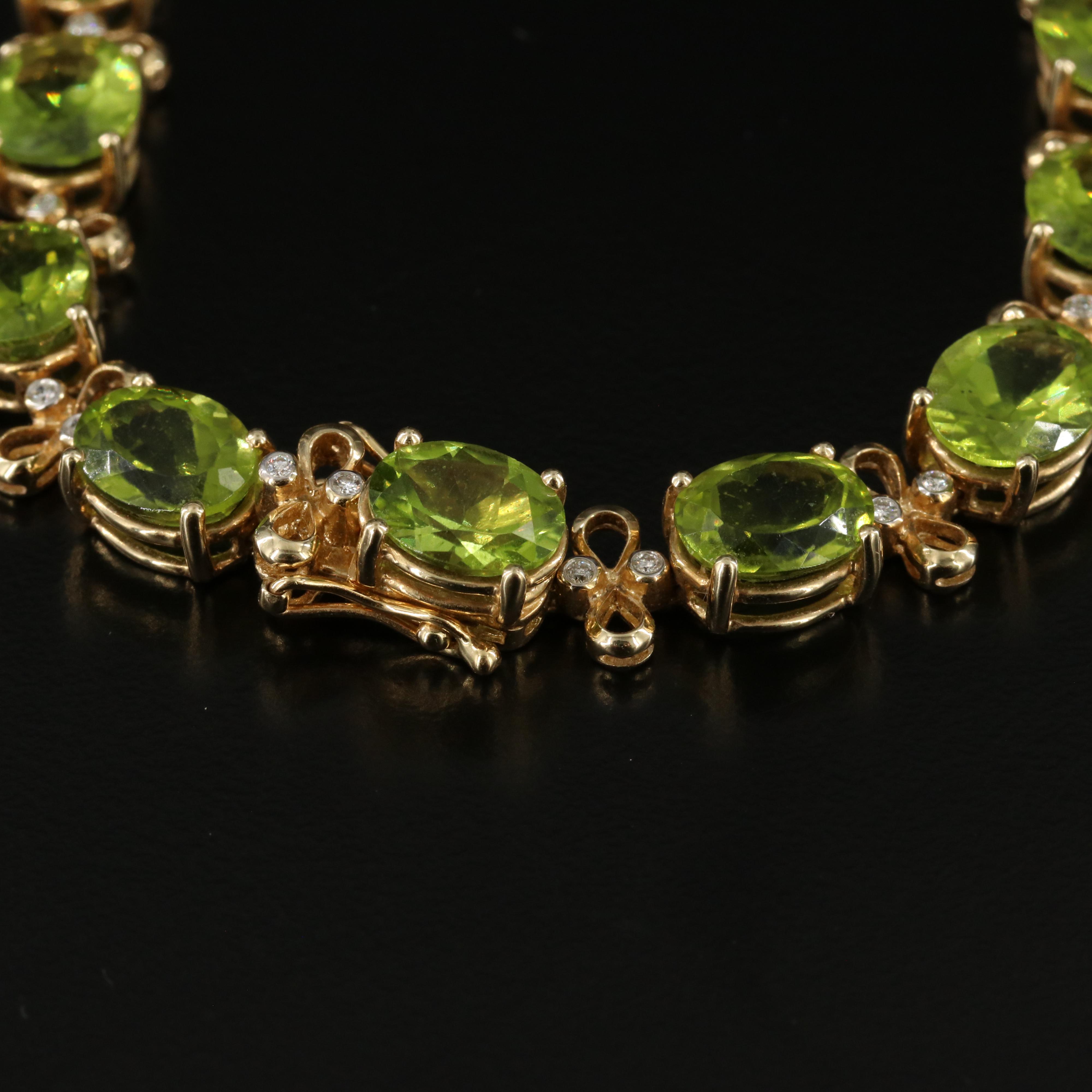 14K Peridot and Diamond Necklace