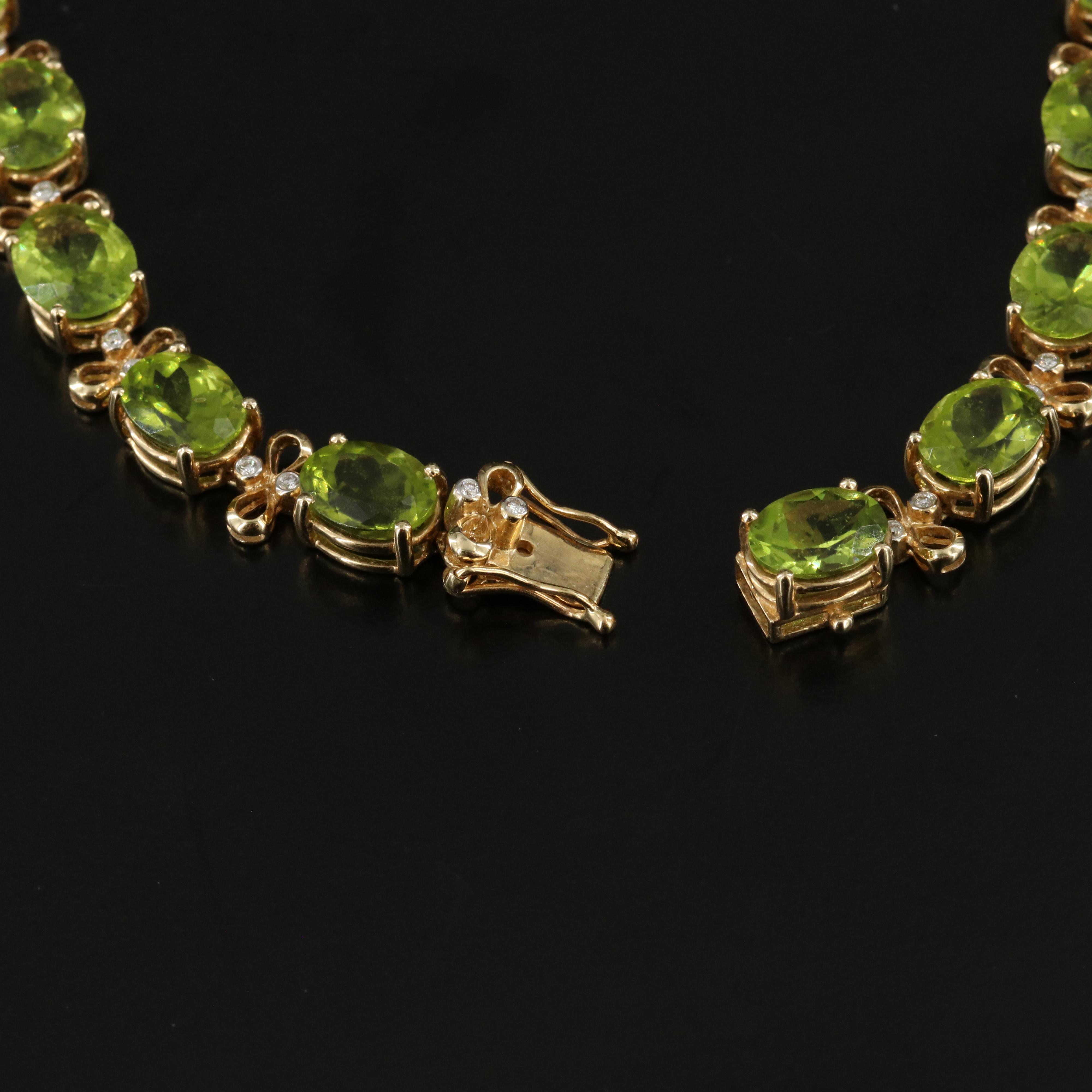 14K Peridot and Diamond Necklace