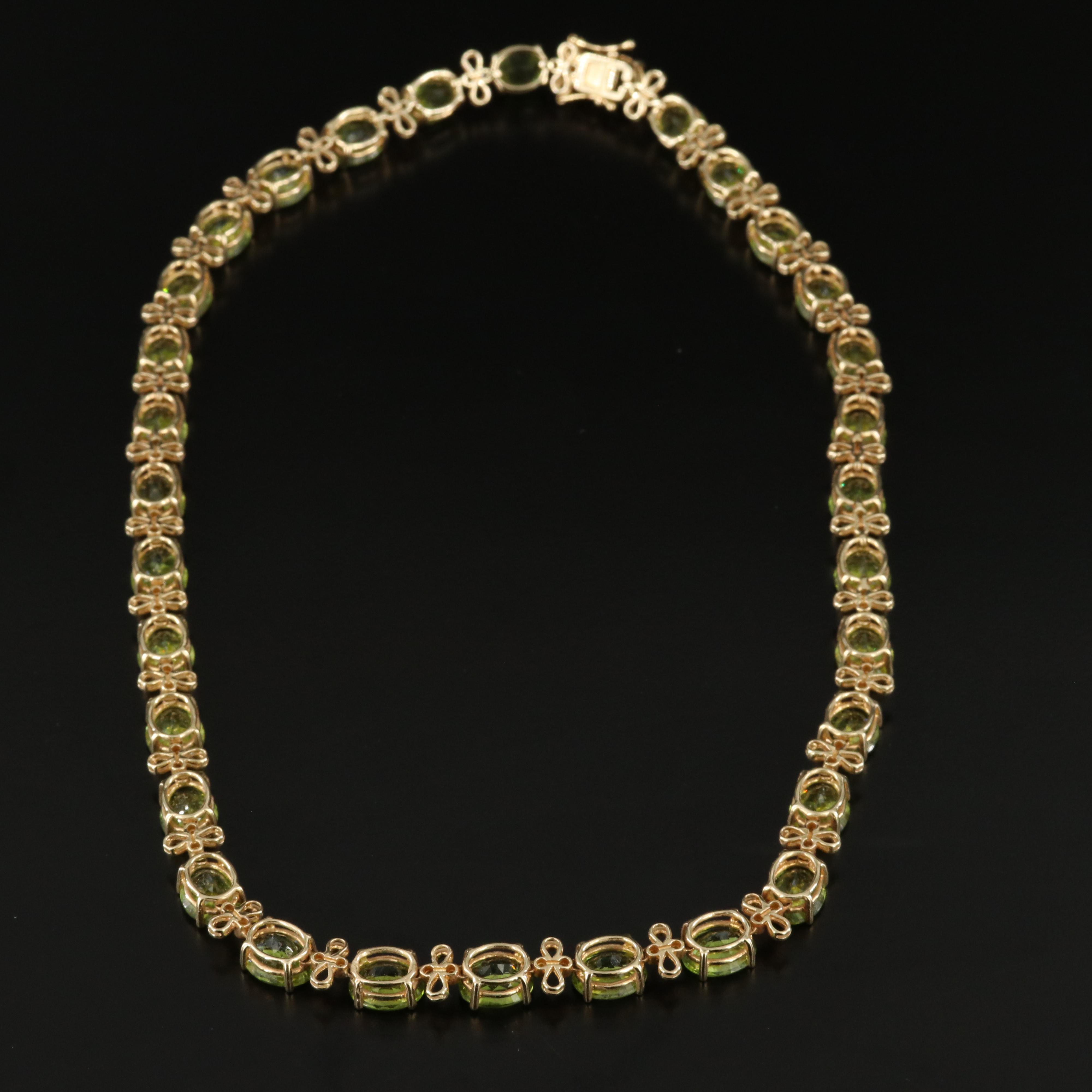 14K Peridot and Diamond Necklace