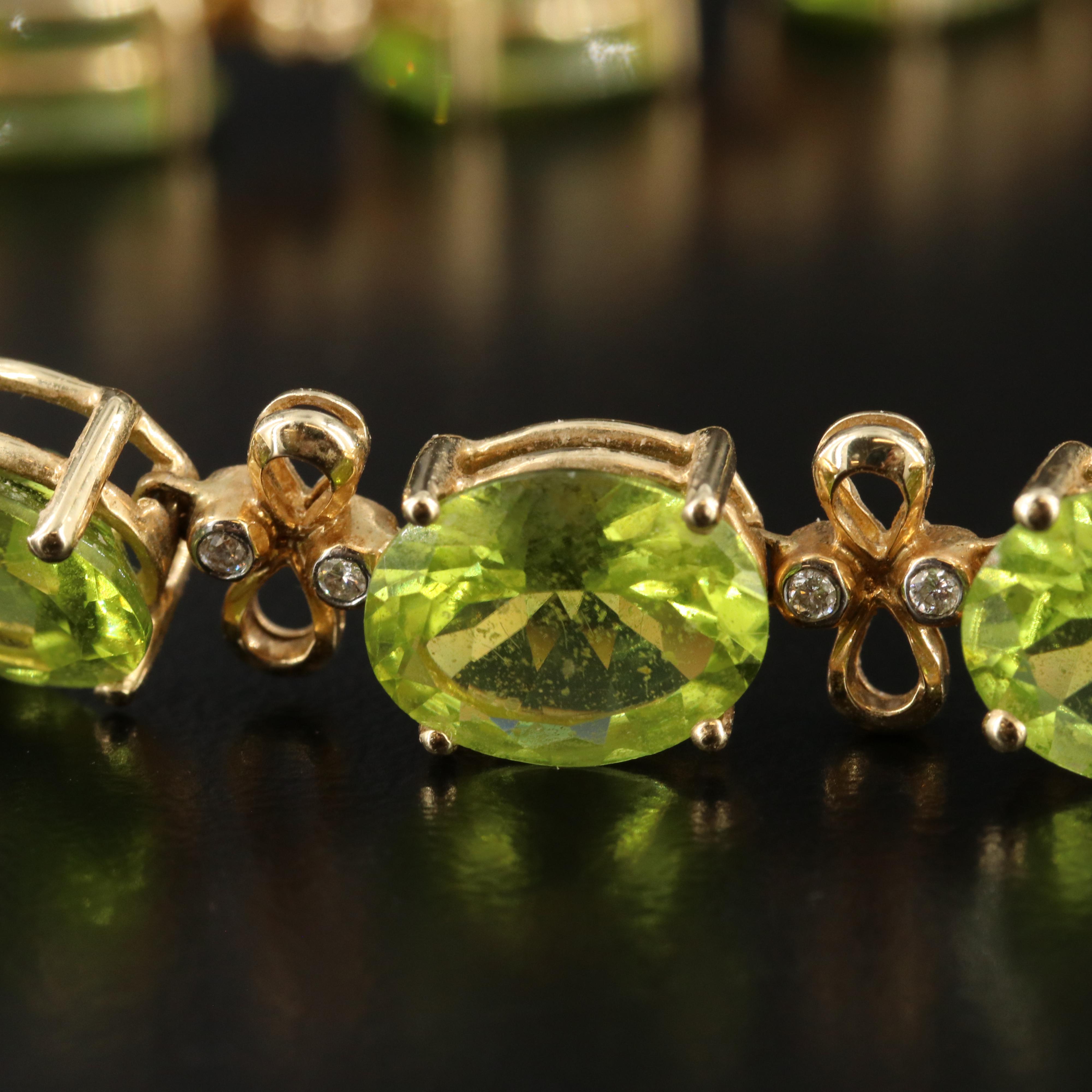 14K Peridot and Diamond Necklace