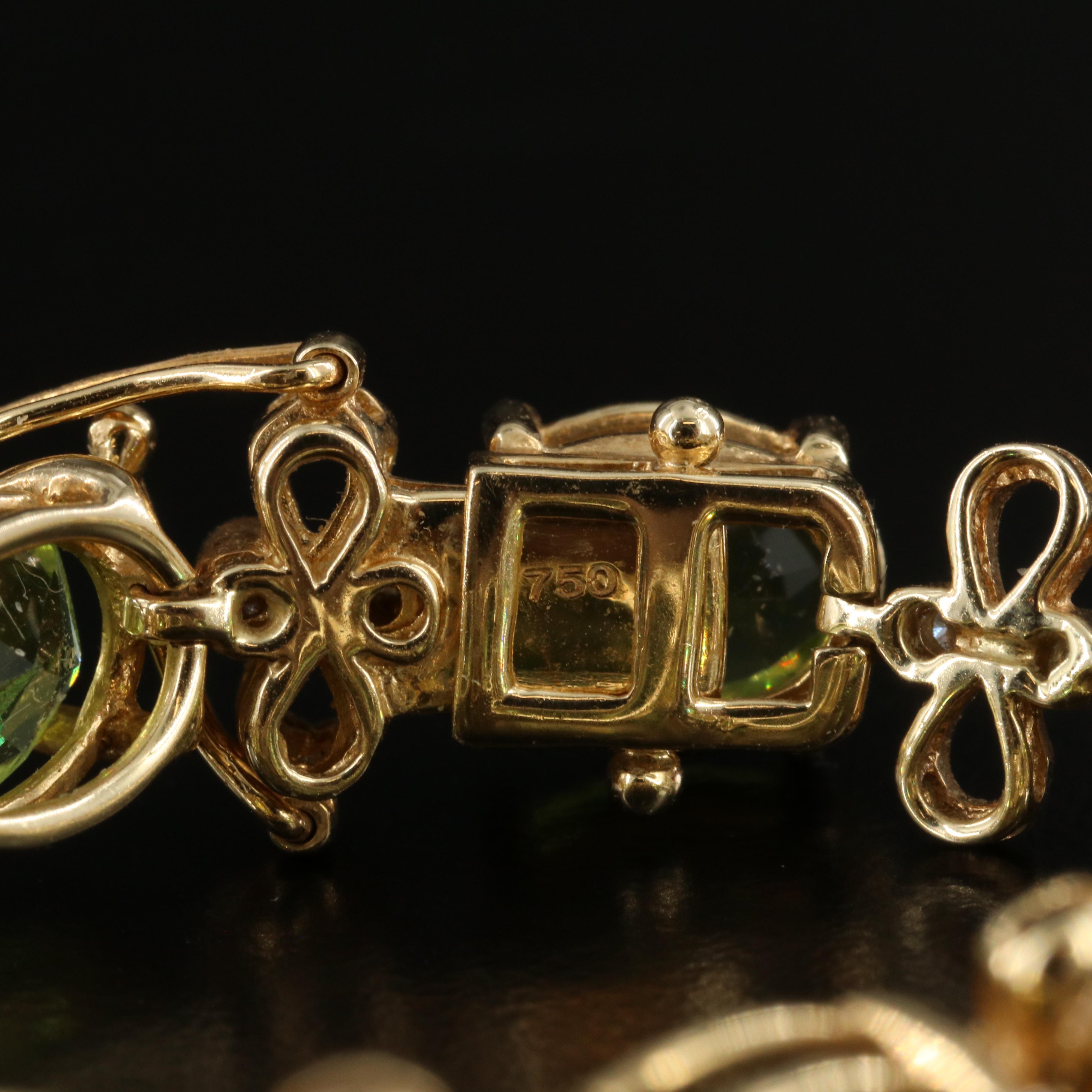 14K Peridot and Diamond Necklace