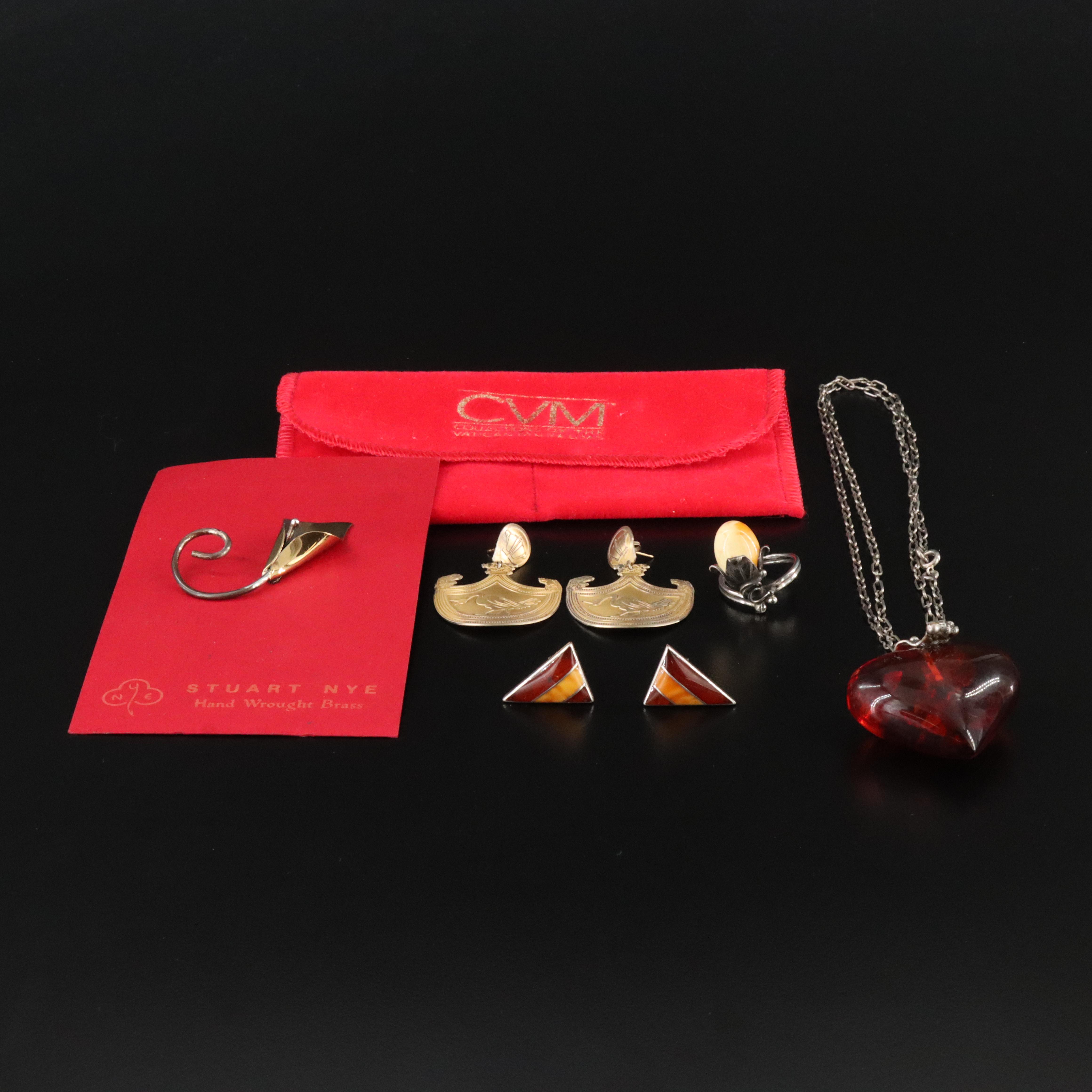 Jewelry Collection Including Sterling, Polish Amber, Stuart Nye & Vatican Museum
