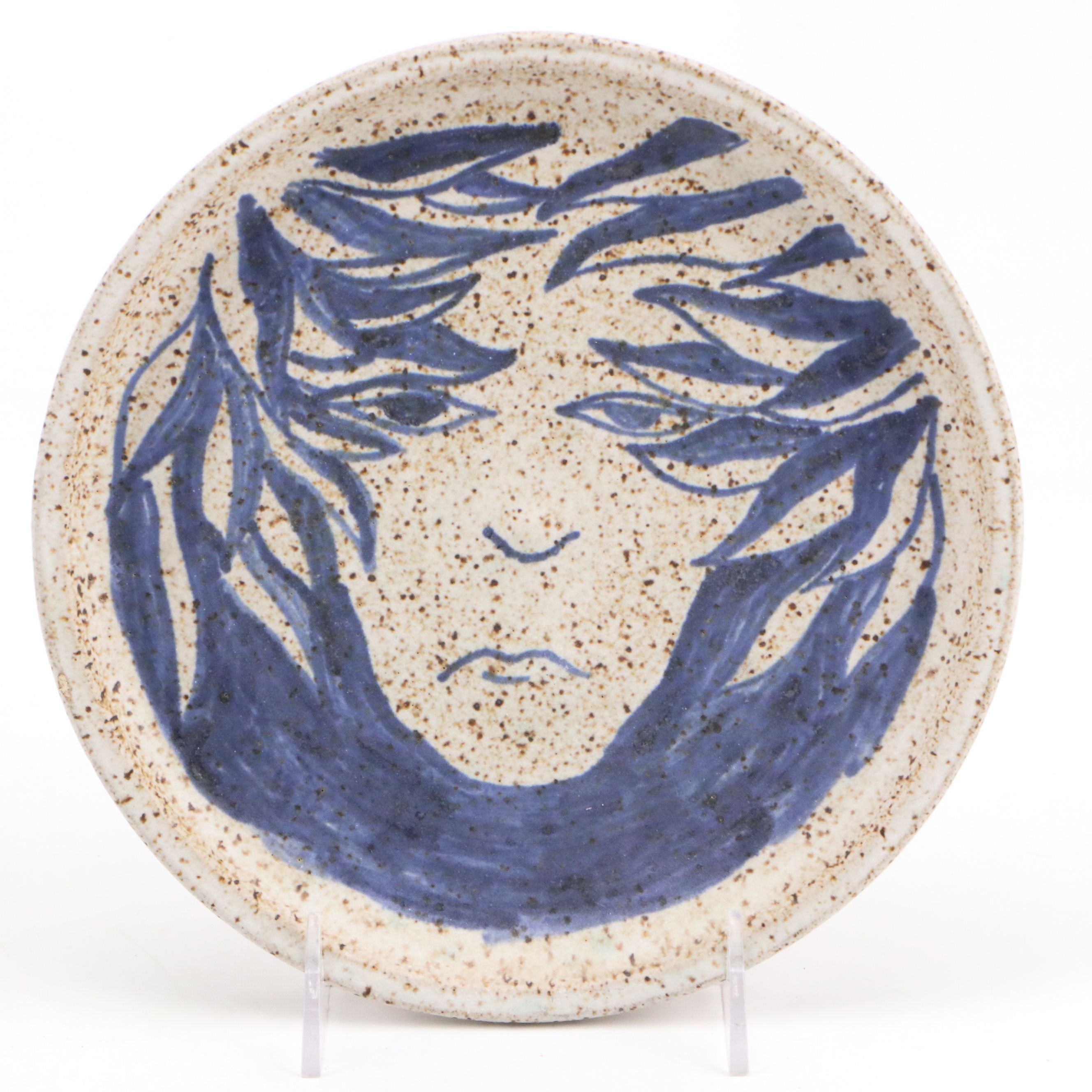 Dick Overman Handcrafted Stoneware Vase and Plate