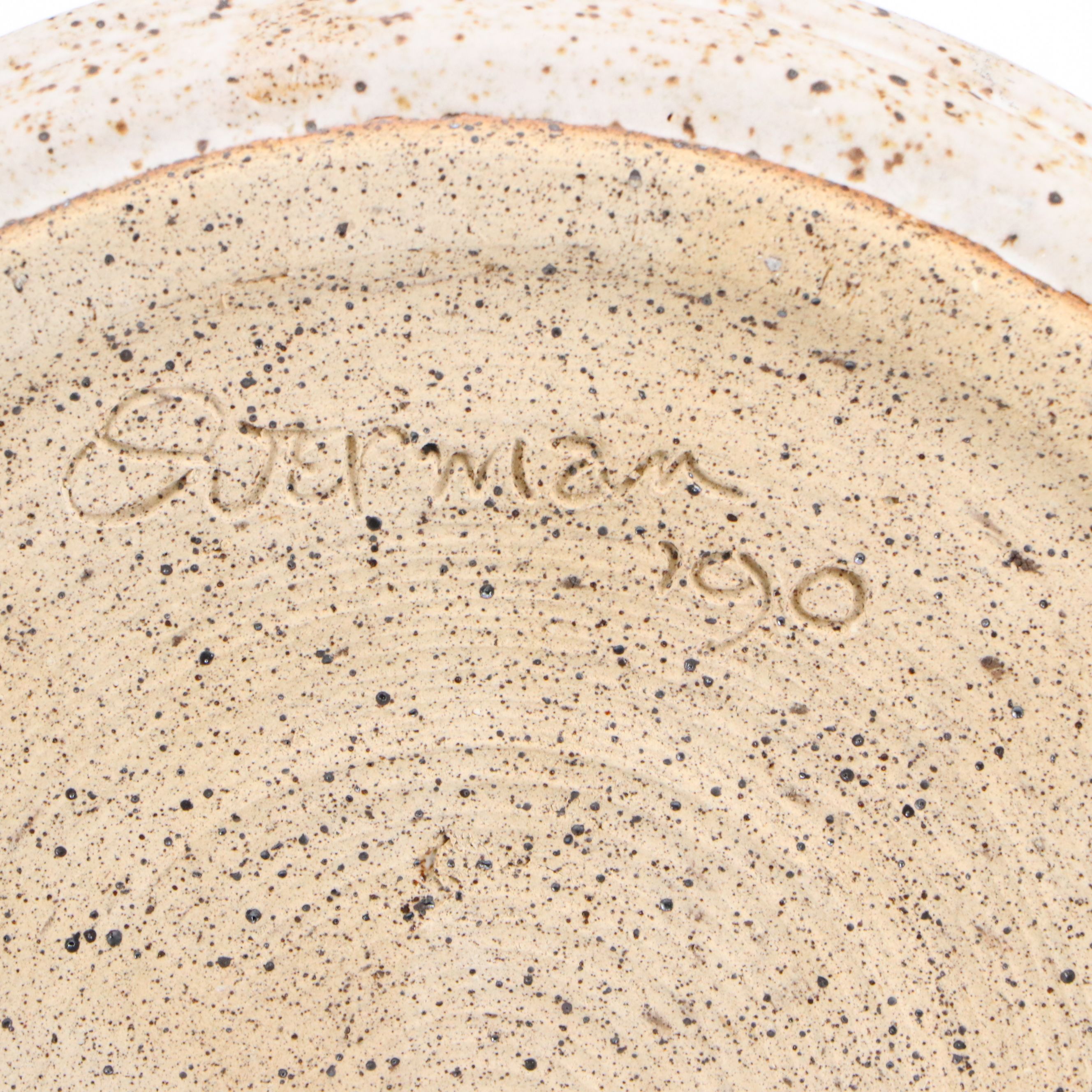 Dick Overman Handcrafted Stoneware Vase and Plate