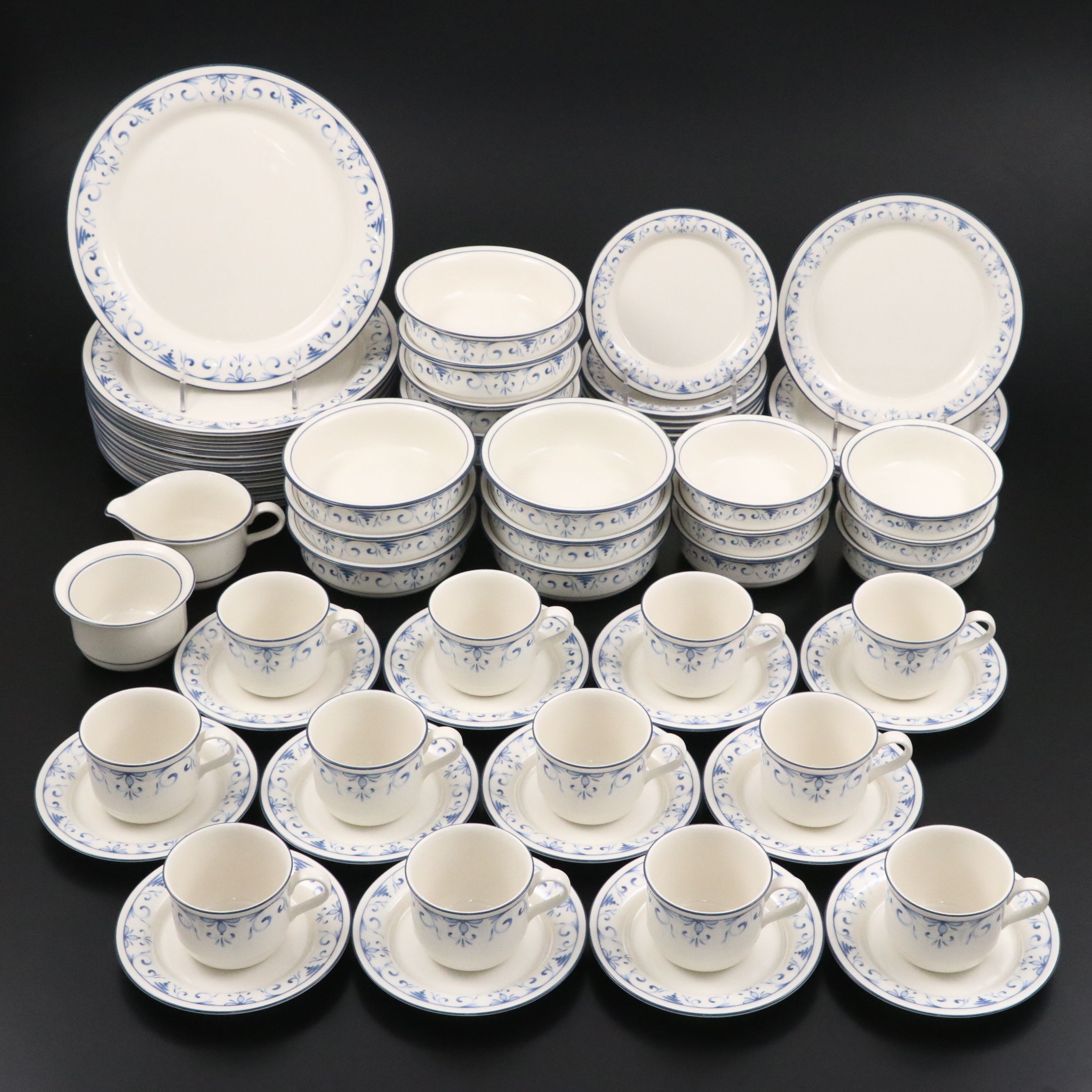 Lenox "Country Blue" Stone China Dinnerware, 1987–1993