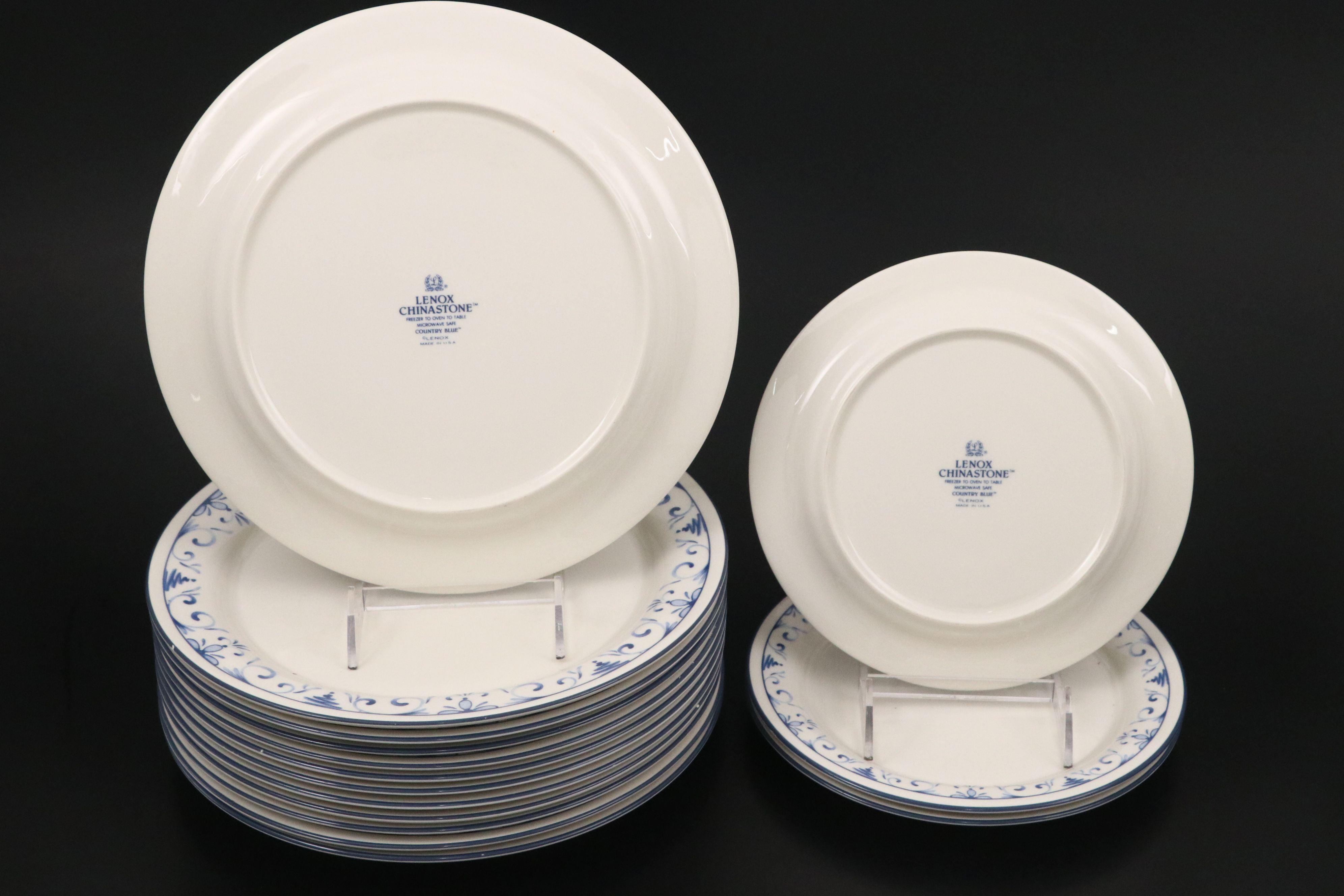 Lenox "Country Blue" Stone China Dinnerware, 1987–1993