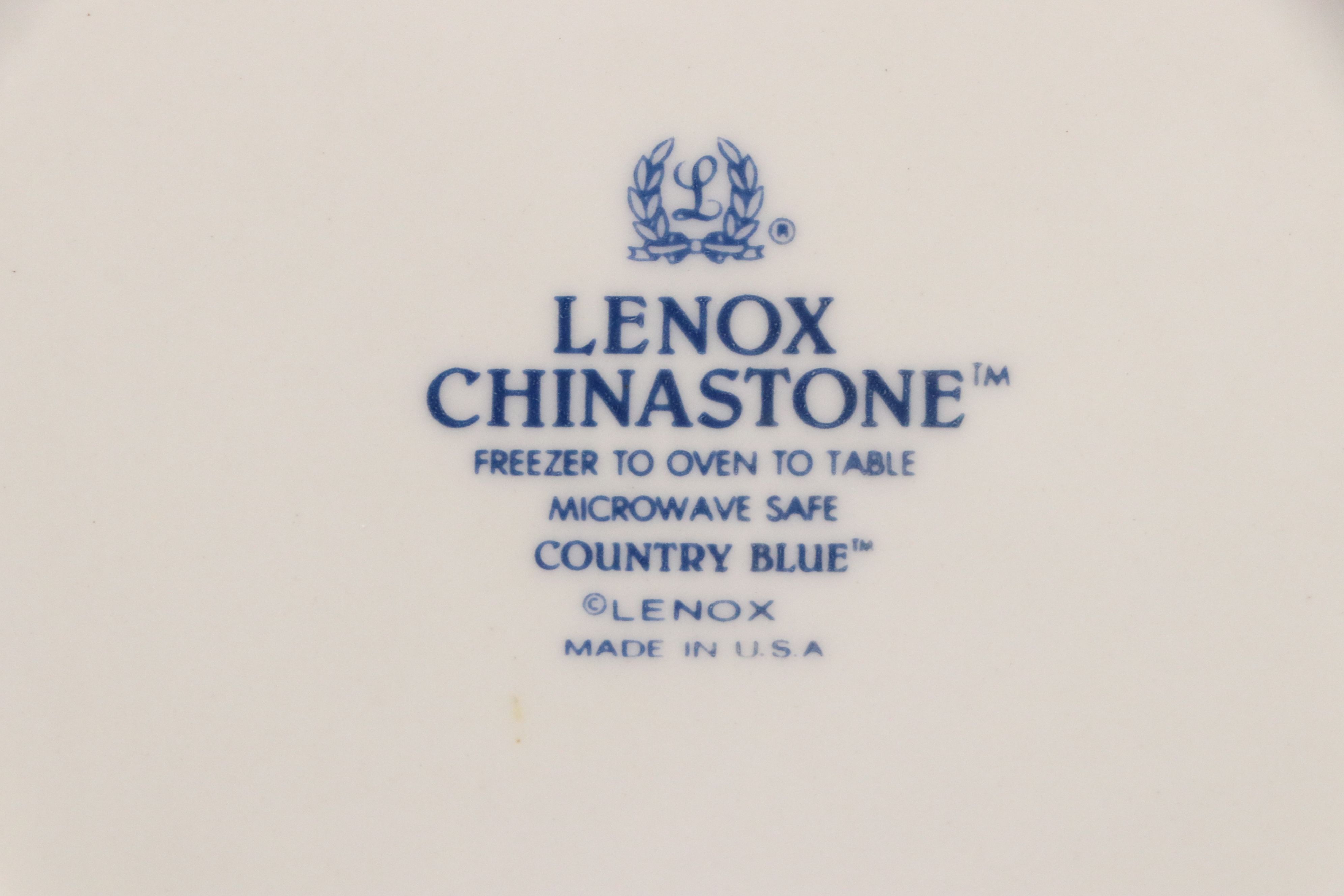 Lenox "Country Blue" Stone China Dinnerware, 1987–1993