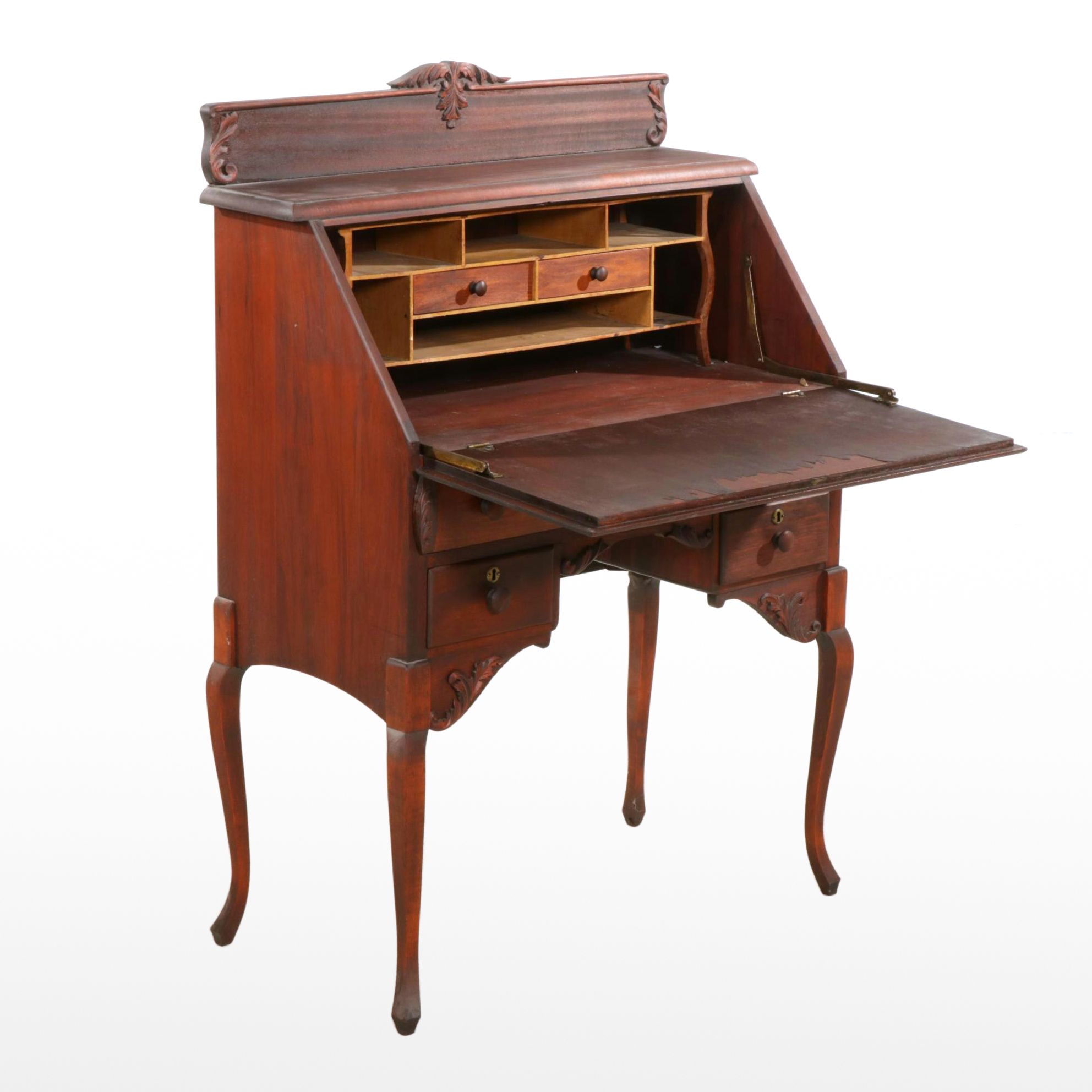 French Provincial Mahogany Fall-Front Desk