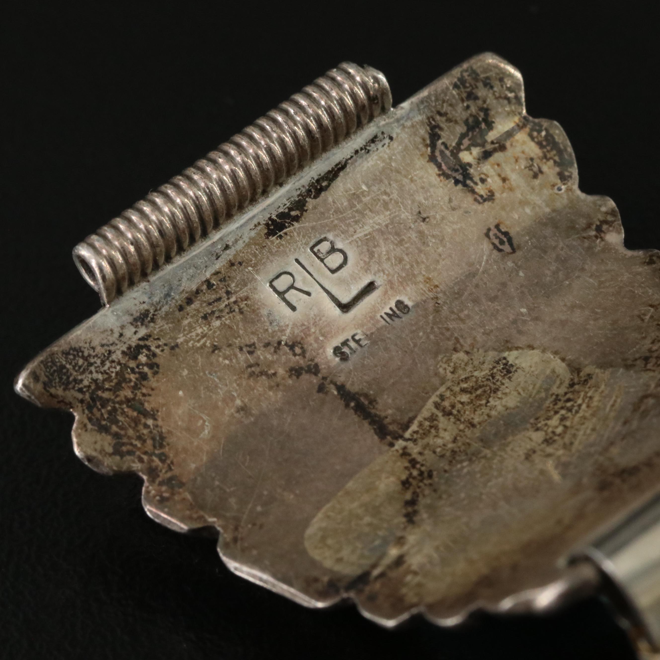 Robert Bernice Leekya Zuni Sterling Turquoise Watch Ends with Expansion Bracelet