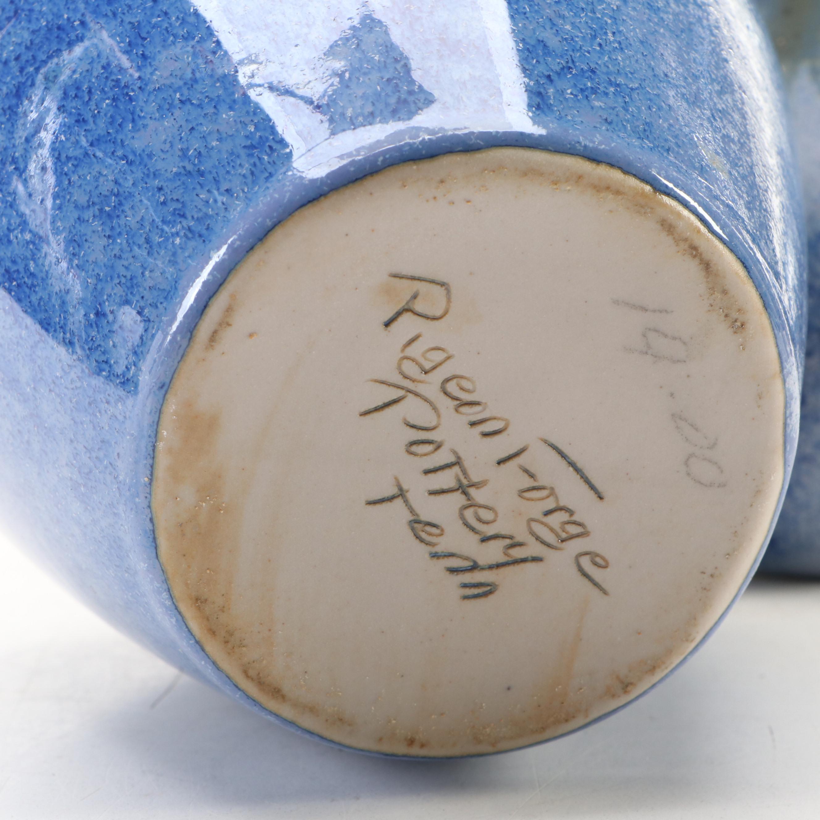 Pigeon Forge Pottery Ceramic Oil Lamp and Vase