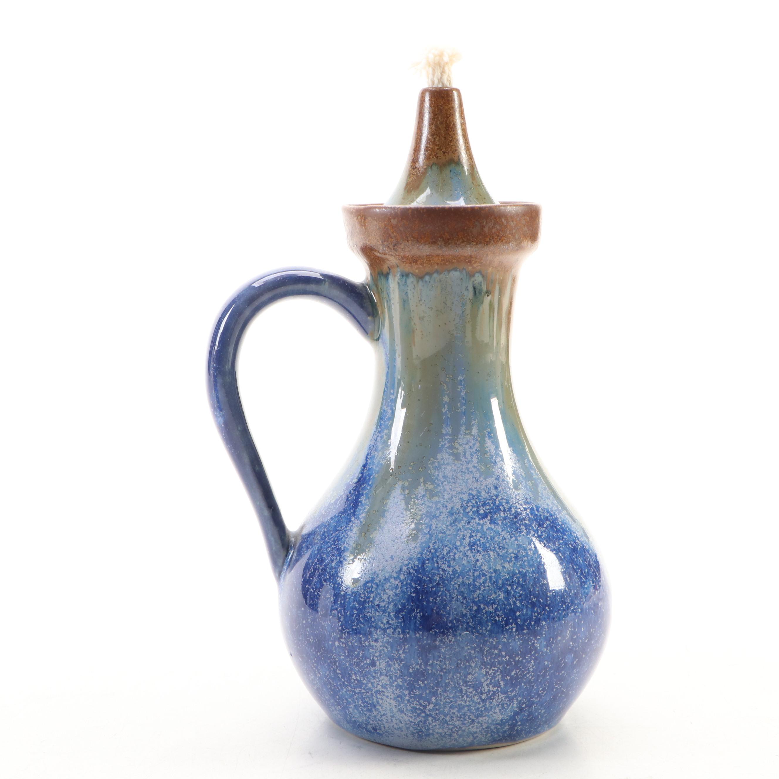 Pigeon Forge Pottery Ceramic Oil Lamp and Vase