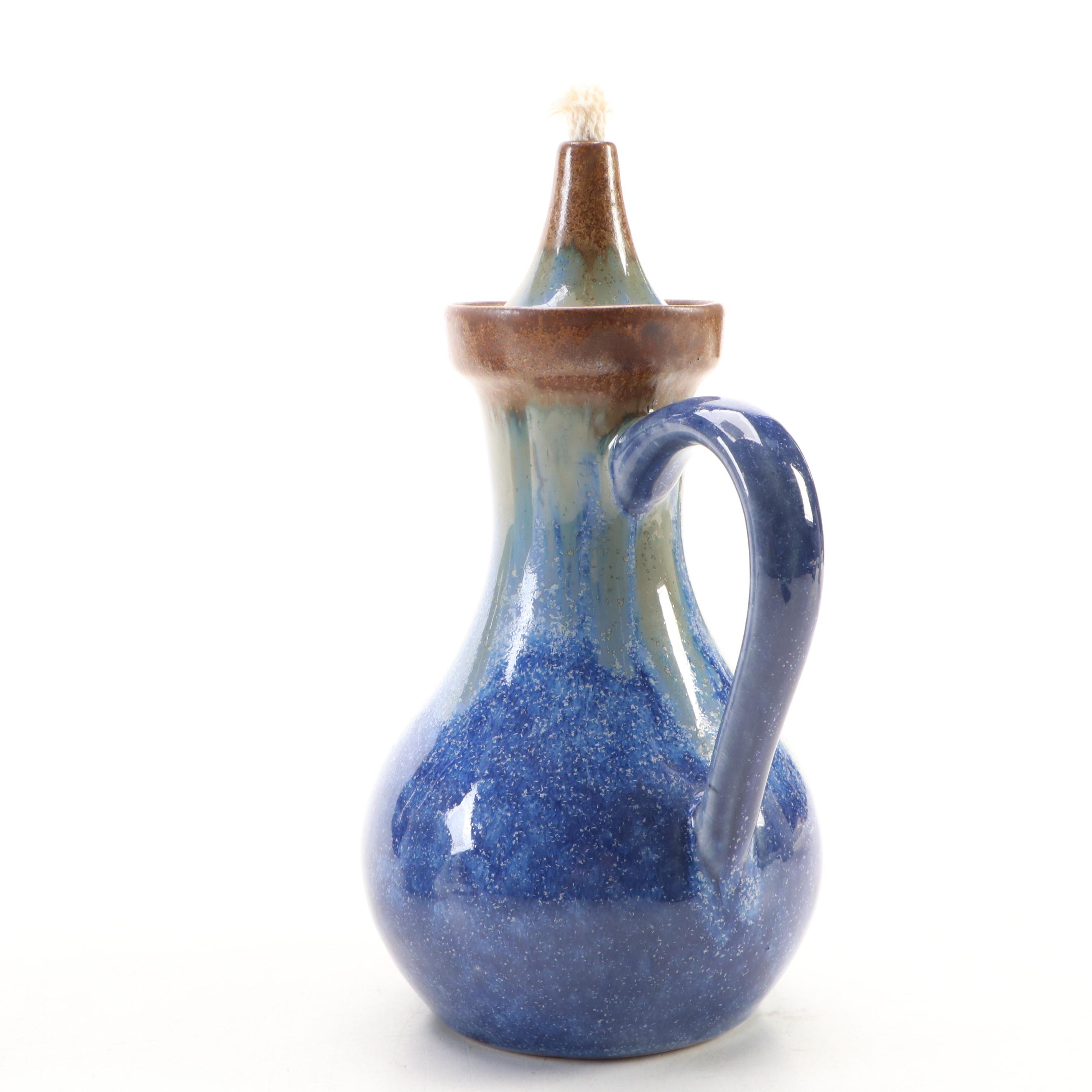 Pigeon Forge Pottery Ceramic Oil Lamp and Vase