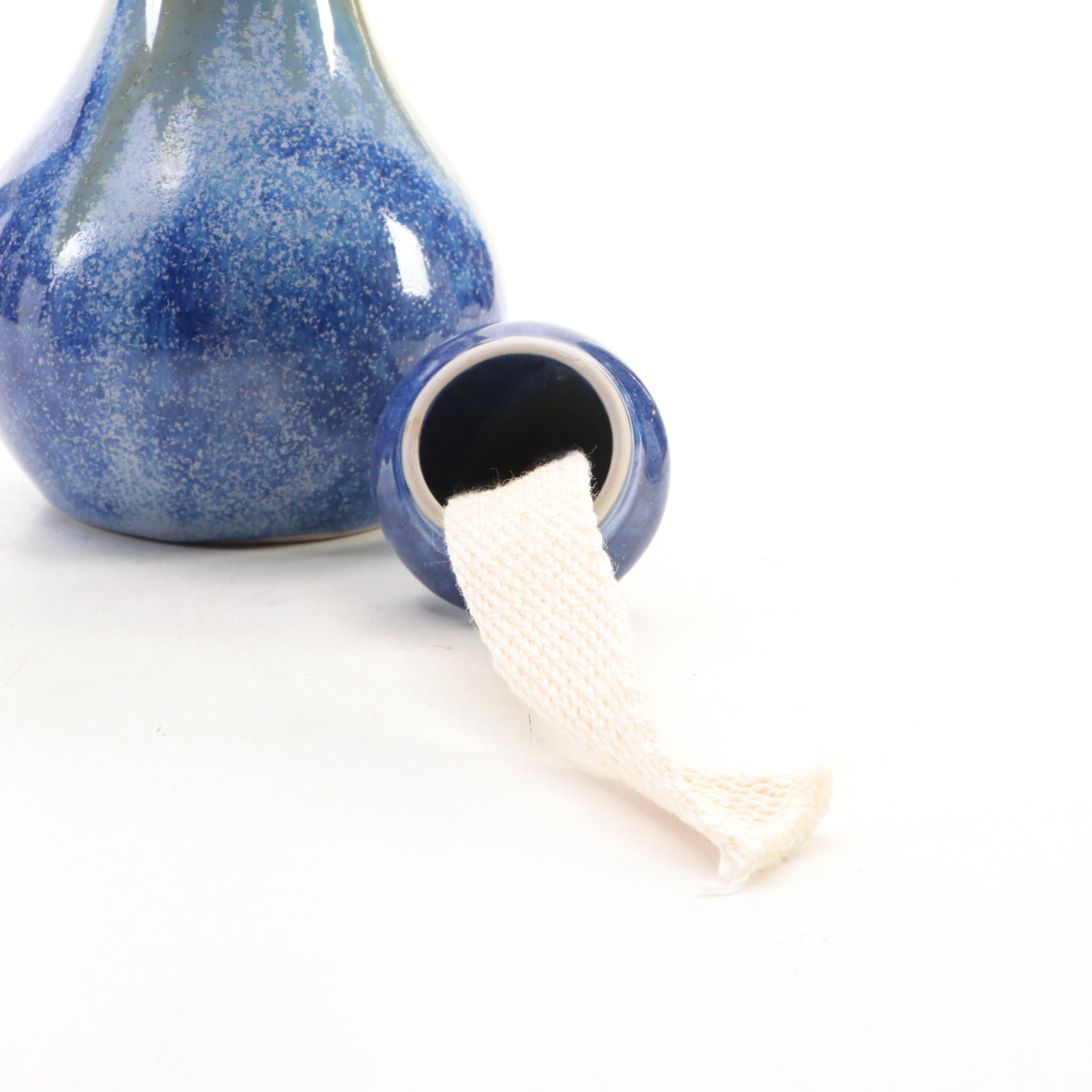 Pigeon Forge Pottery Ceramic Oil Lamp and Vase