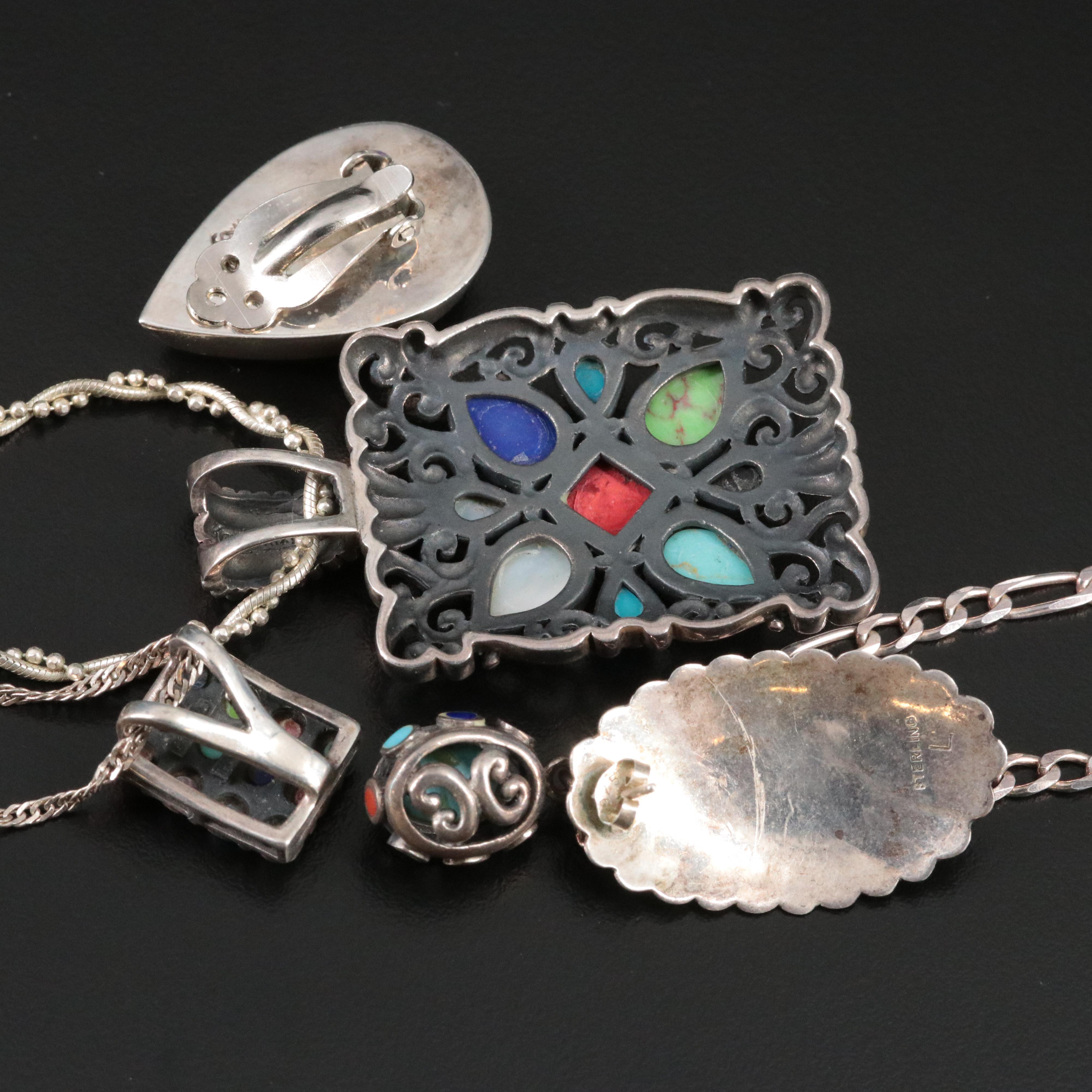 Mexican Sterling Mother-of-Pearl and Turquoise Jewelry Collection