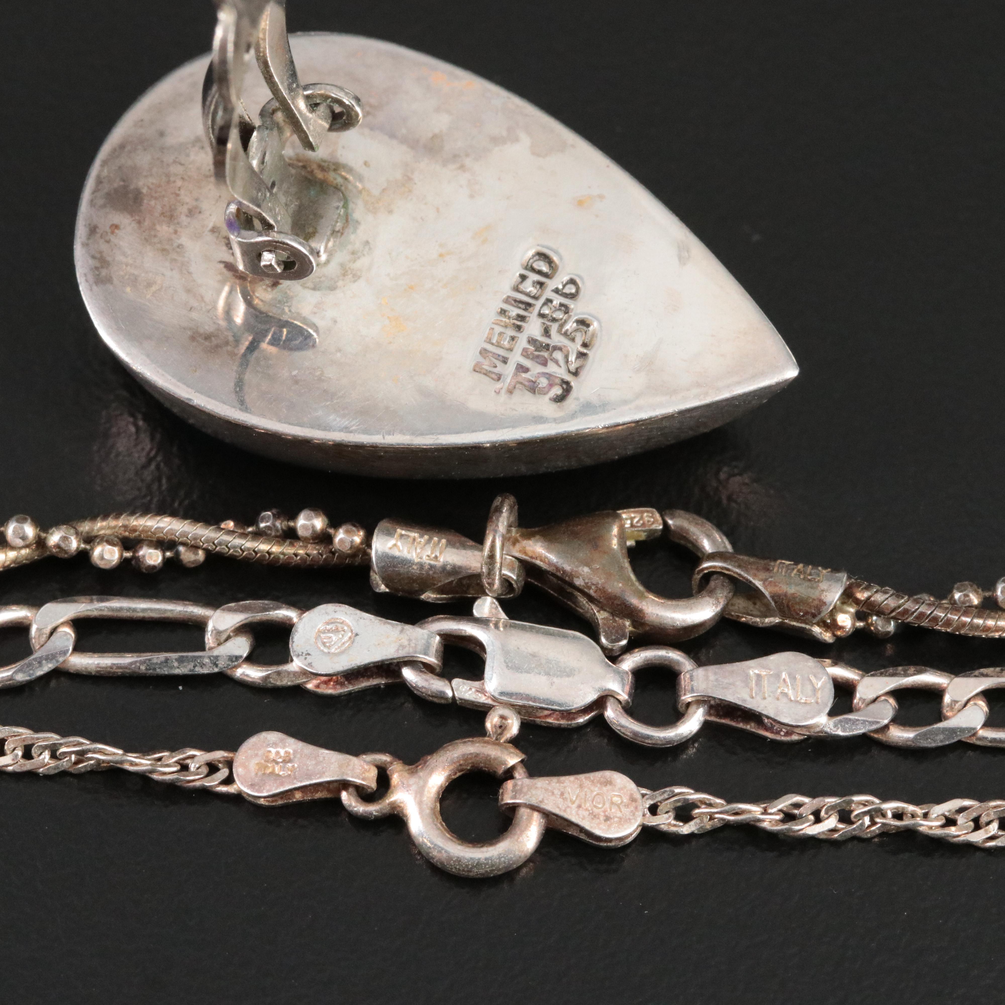 Mexican Sterling Mother-of-Pearl and Turquoise Jewelry Collection