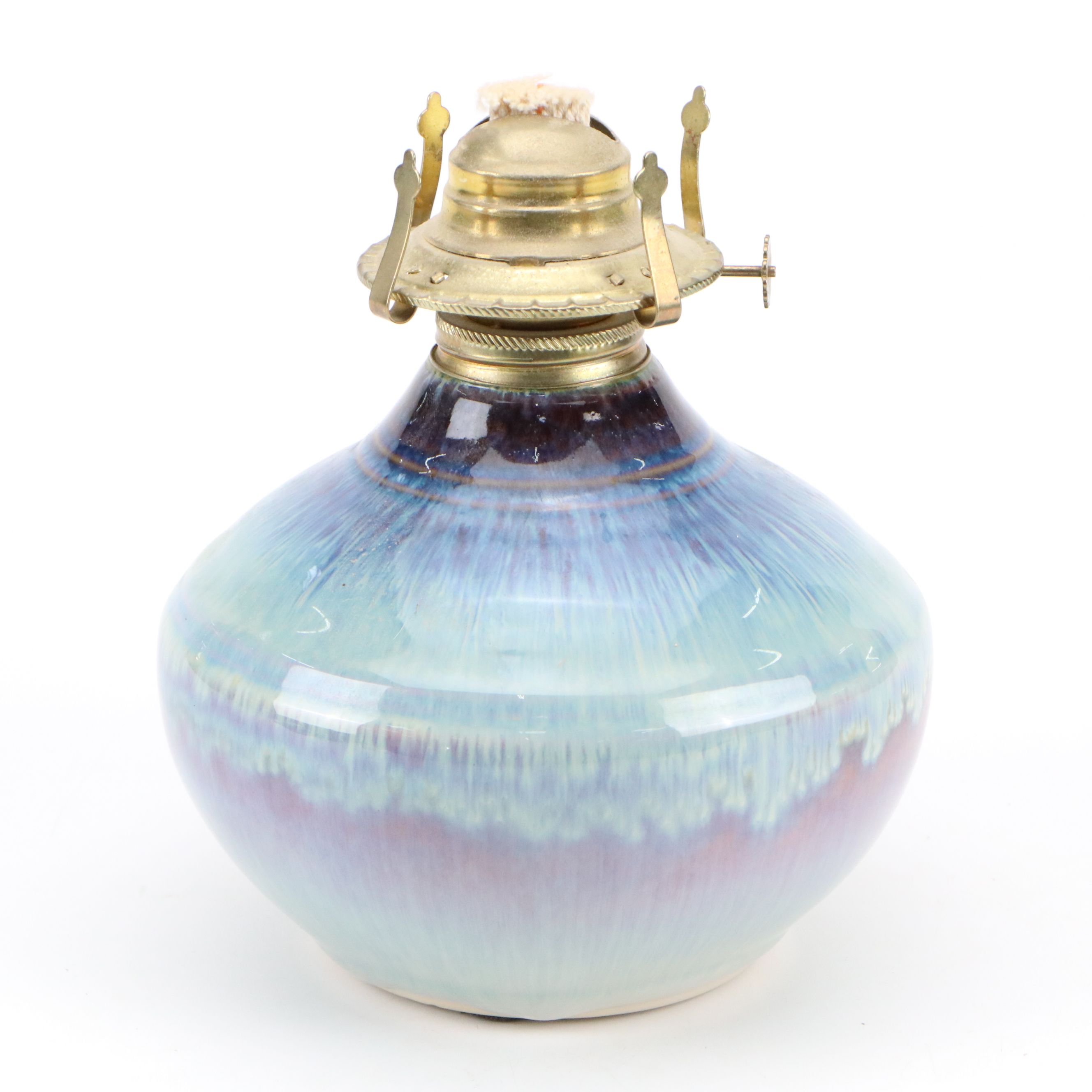 Bill Campbell Ceramic Oil Lamp and Cheri Glaser Bean Crock with Candlestick