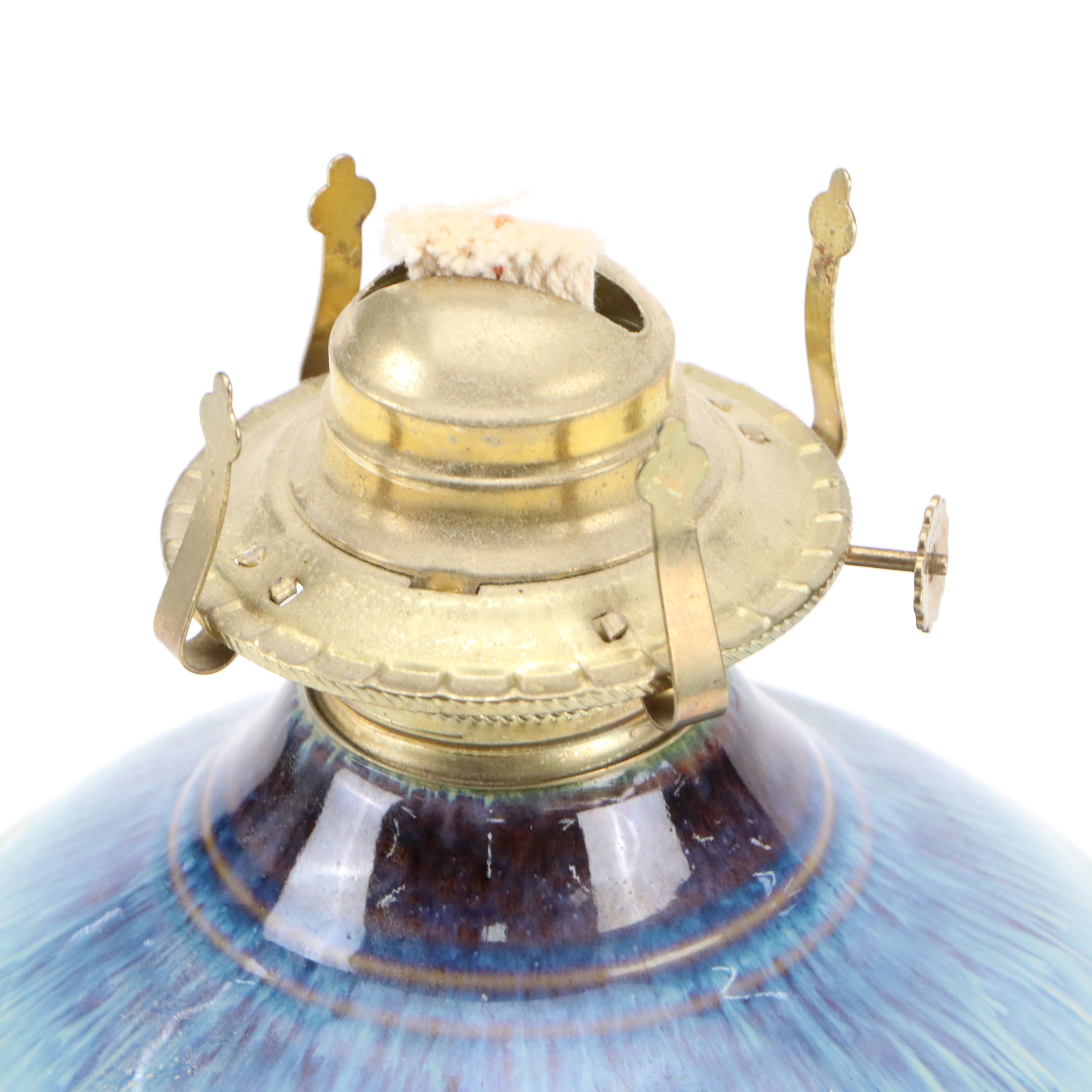 Bill Campbell Ceramic Oil Lamp and Cheri Glaser Bean Crock with Candlestick