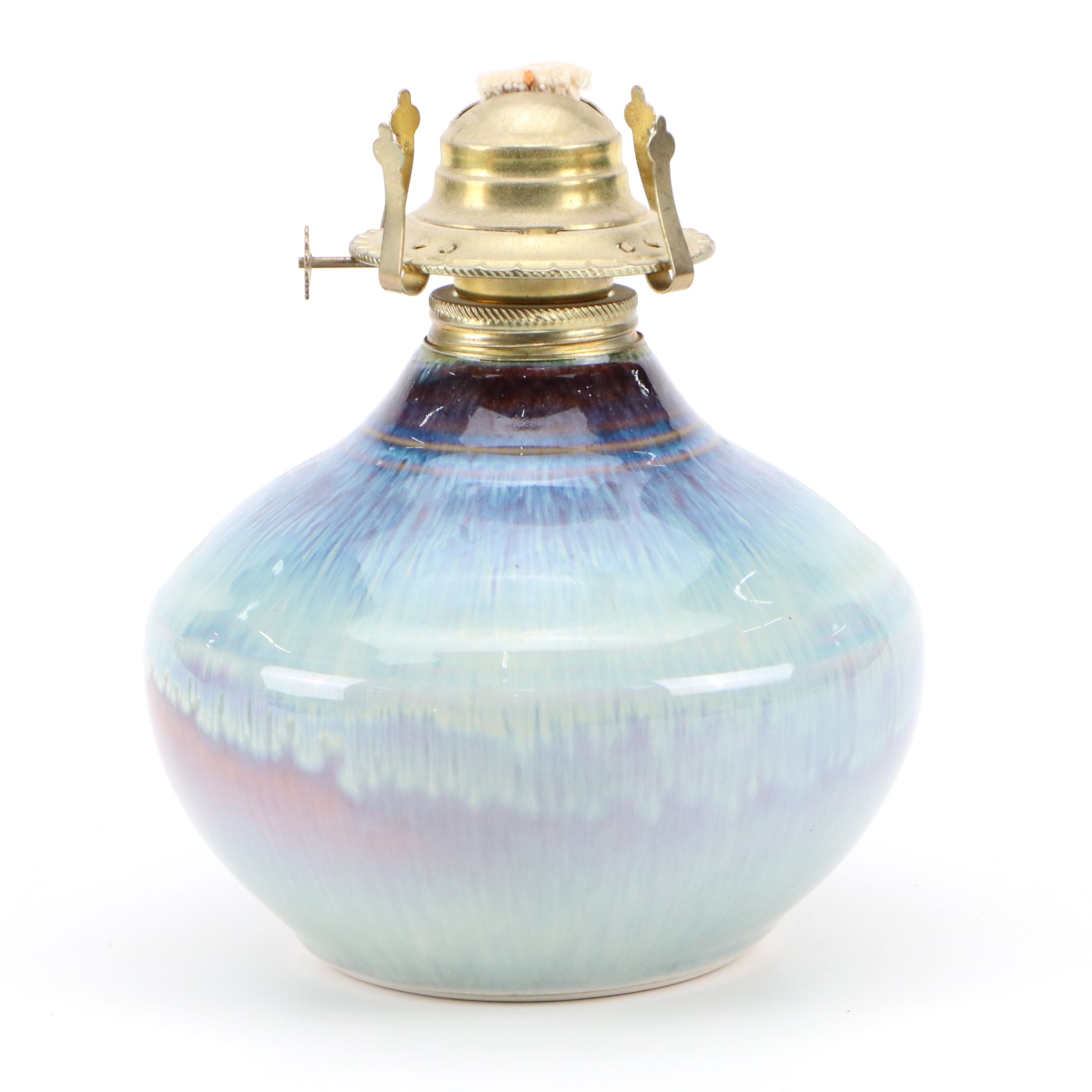 Bill Campbell Ceramic Oil Lamp and Cheri Glaser Bean Crock with Candlestick