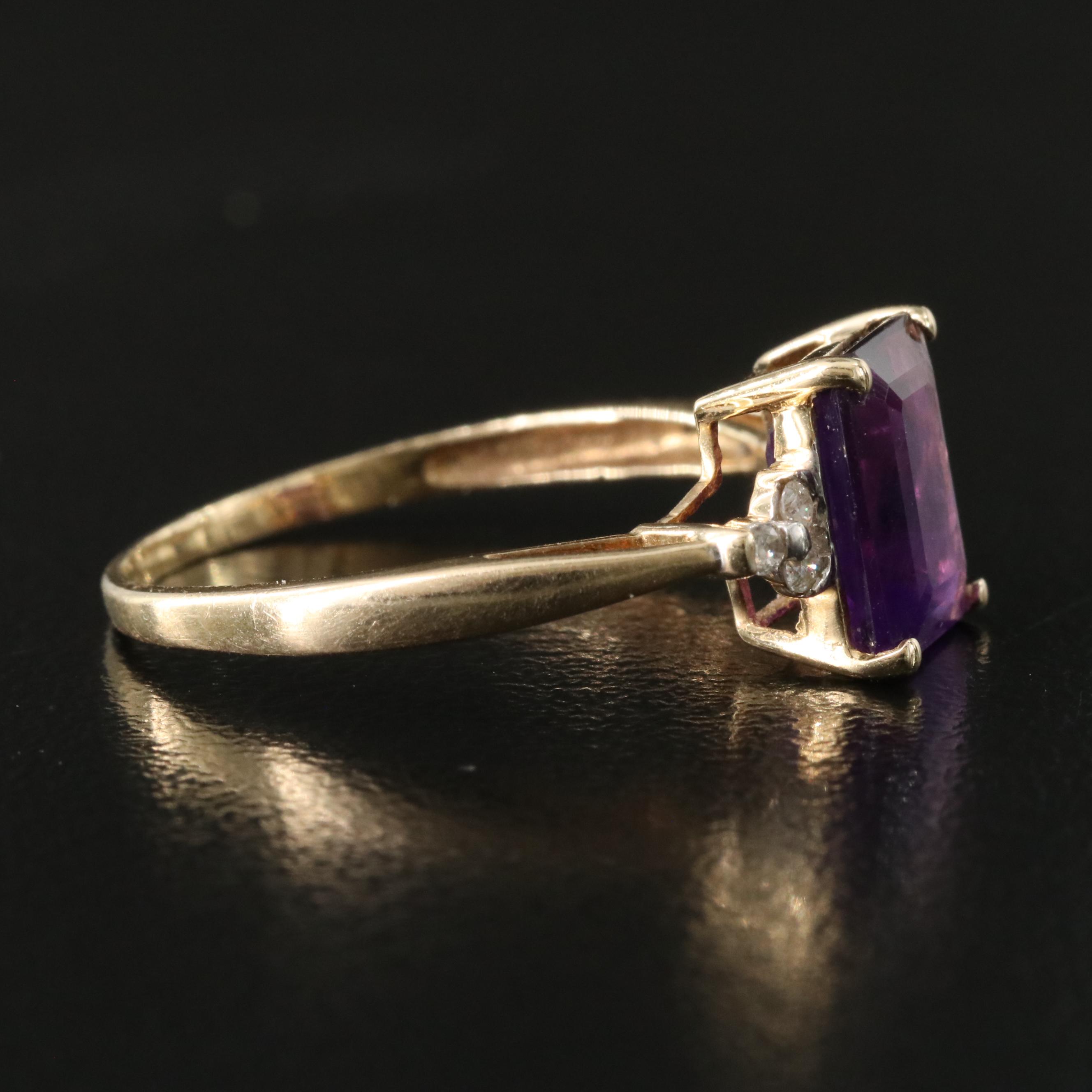 14K Amethyst and Diamond Ring