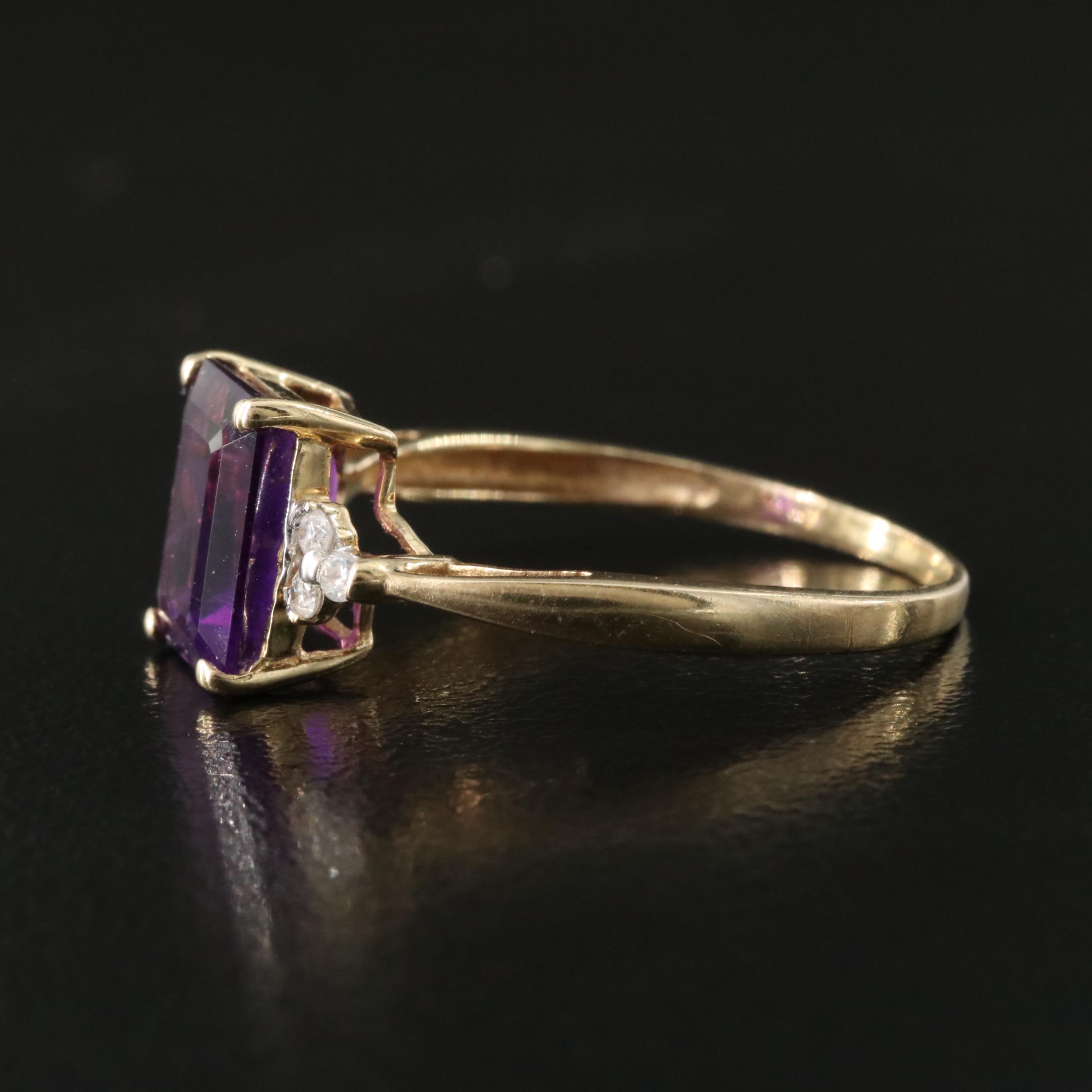 14K Amethyst and Diamond Ring
