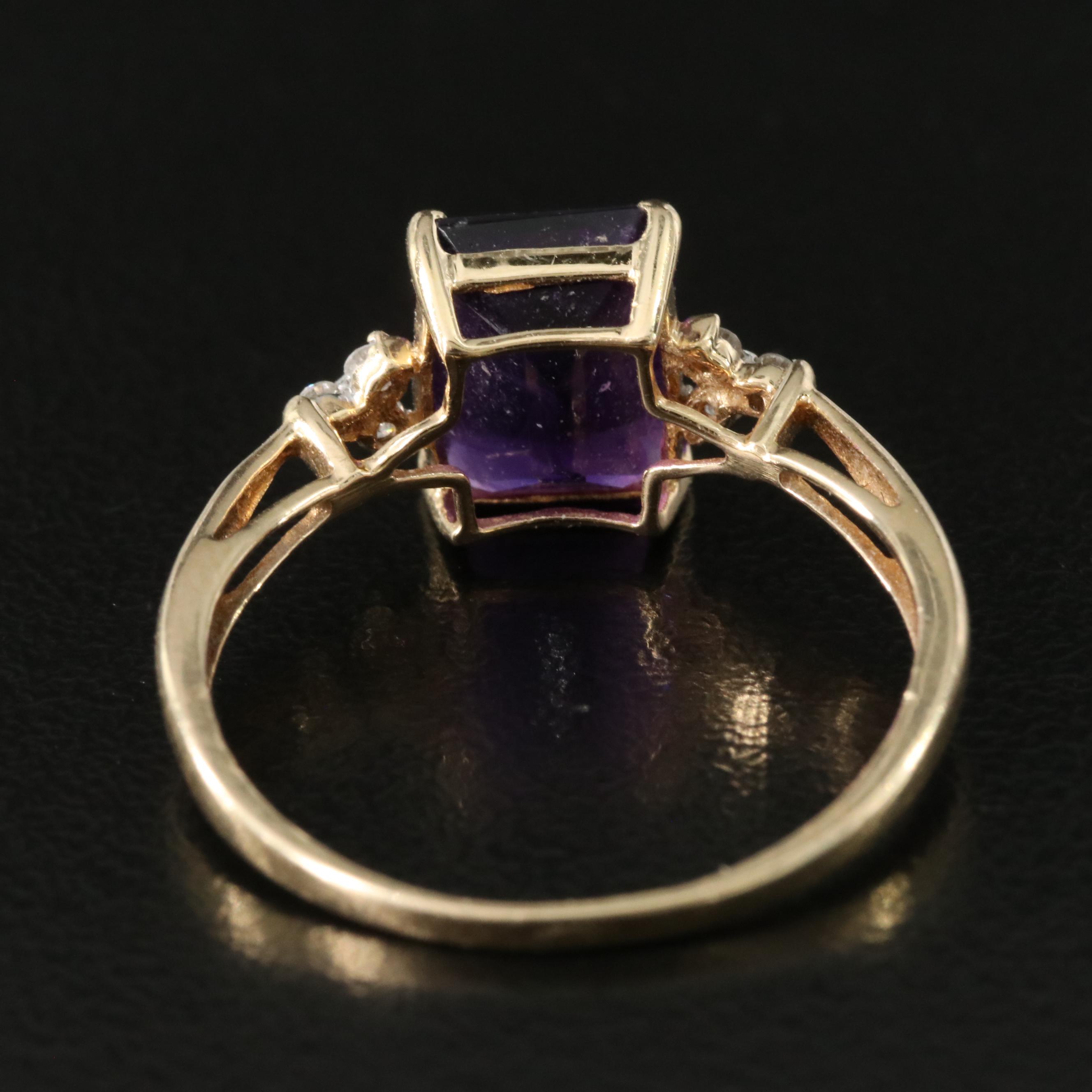 14K Amethyst and Diamond Ring