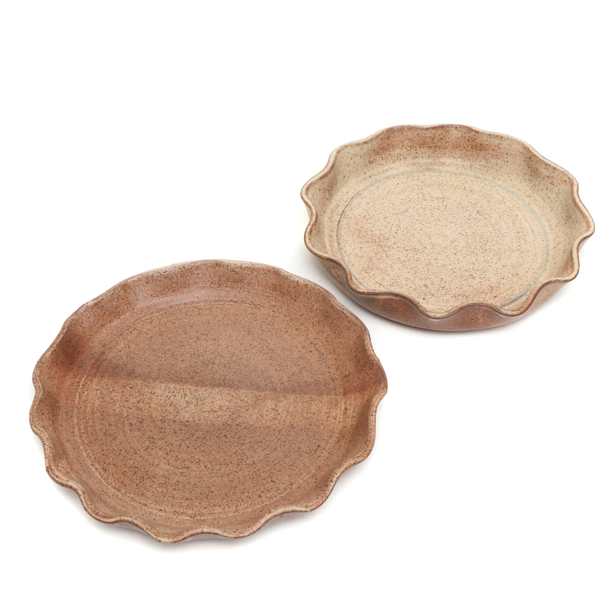 Dick Overman Stoneware Pie Plates, 1980s