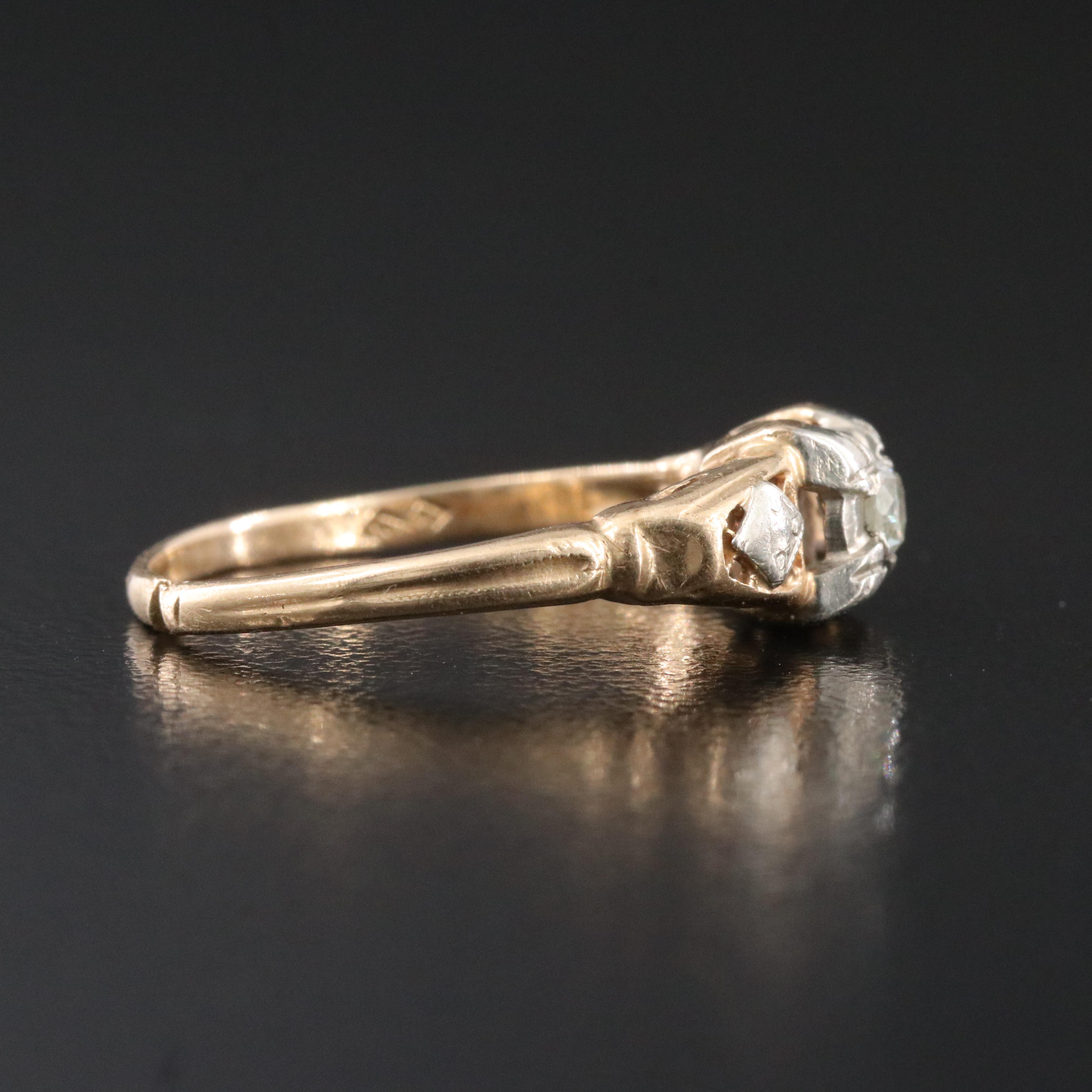 Antique 14K 0.10 CT Diamond Ring