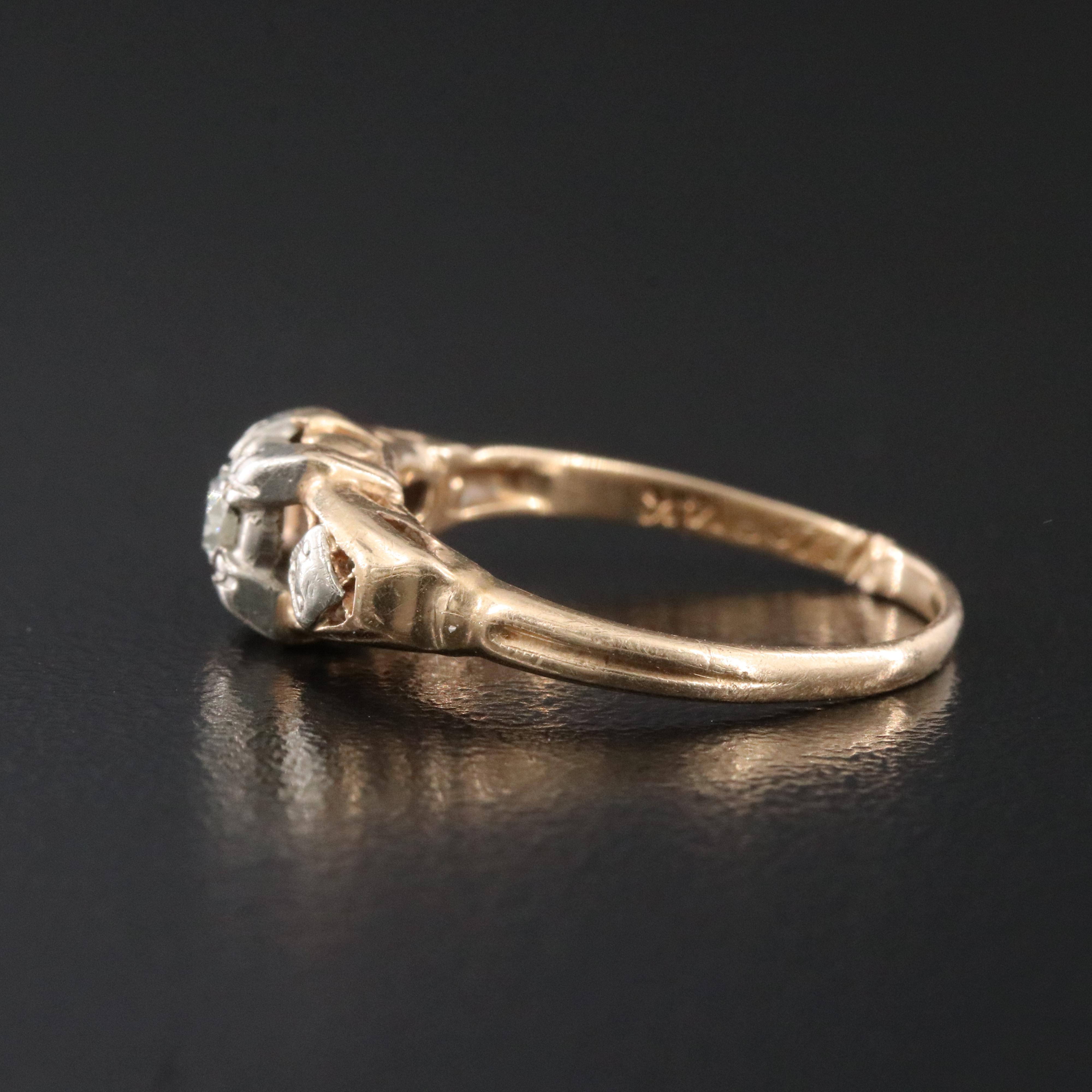 Antique 14K 0.10 CT Diamond Ring