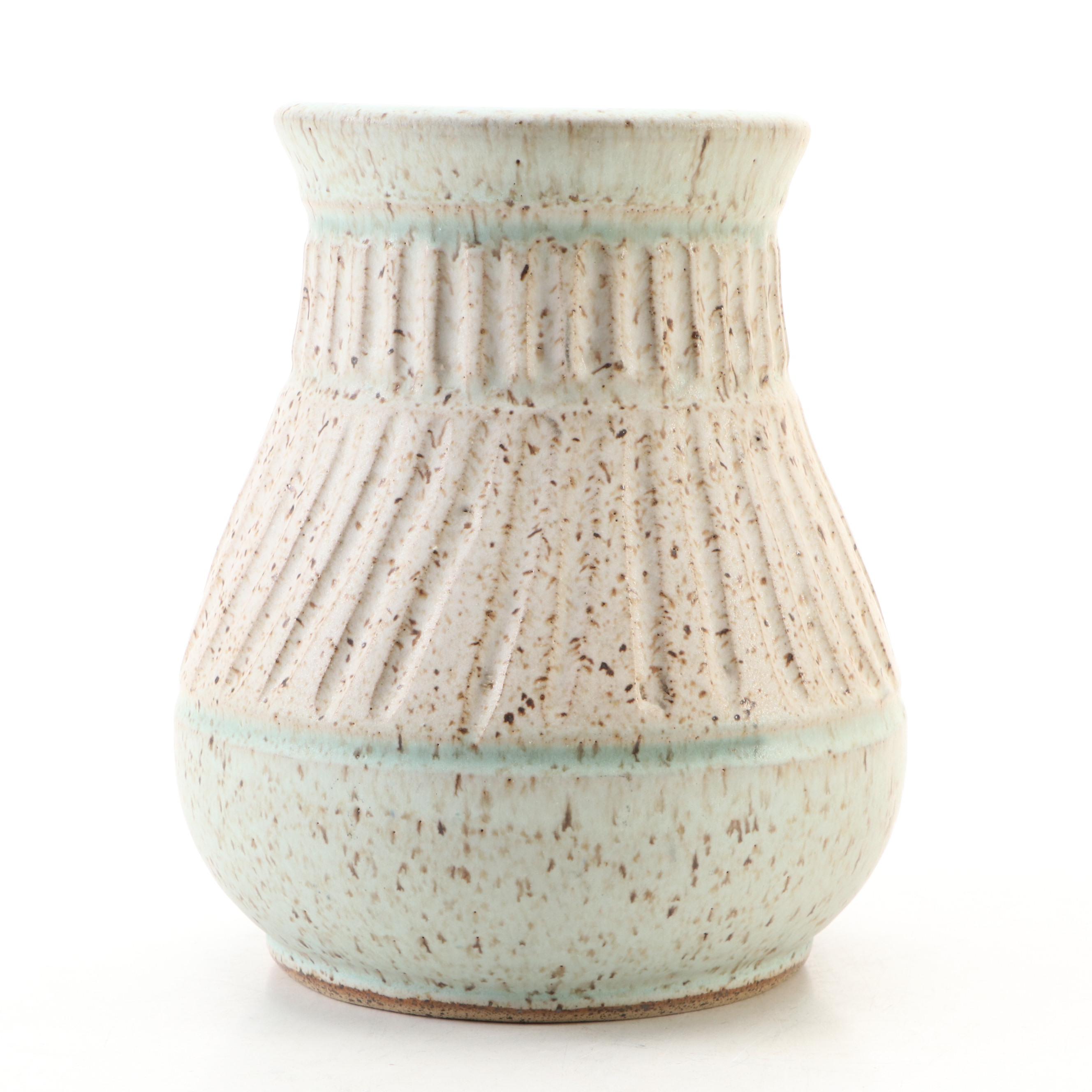 Dick Overman Handcrafted Stoneware Vase and Teapot