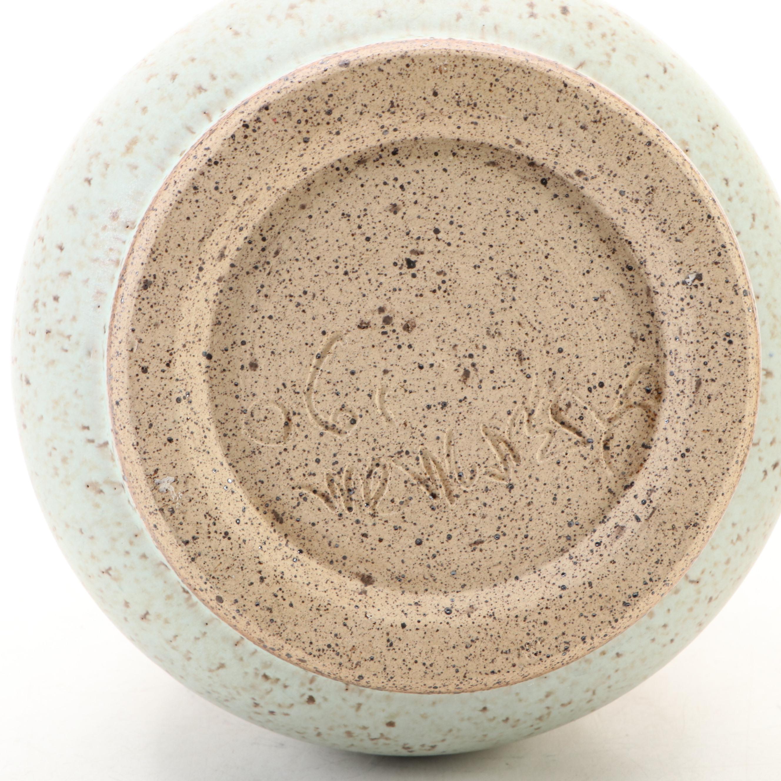 Dick Overman Handcrafted Stoneware Vase and Teapot