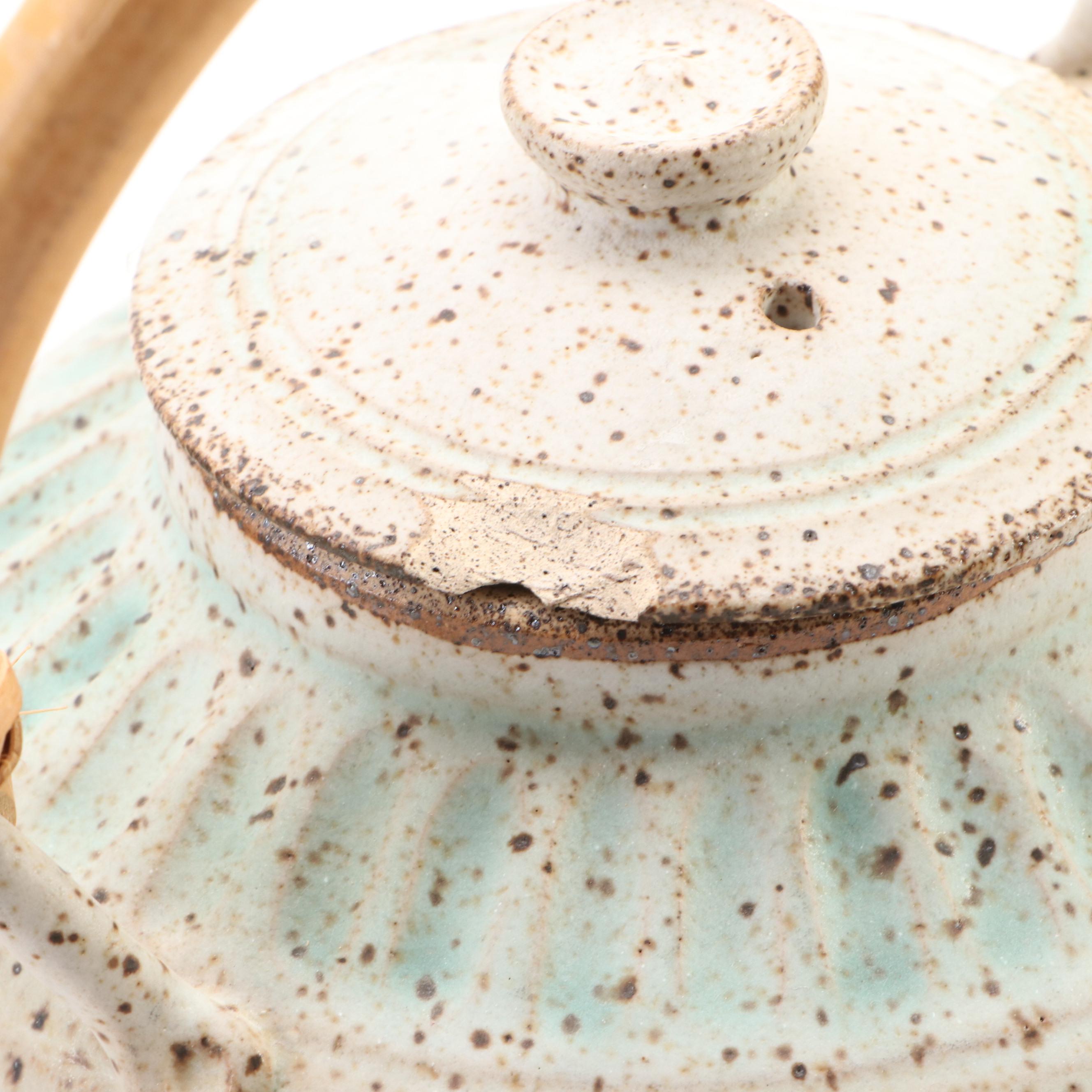 Dick Overman Handcrafted Stoneware Vase and Teapot