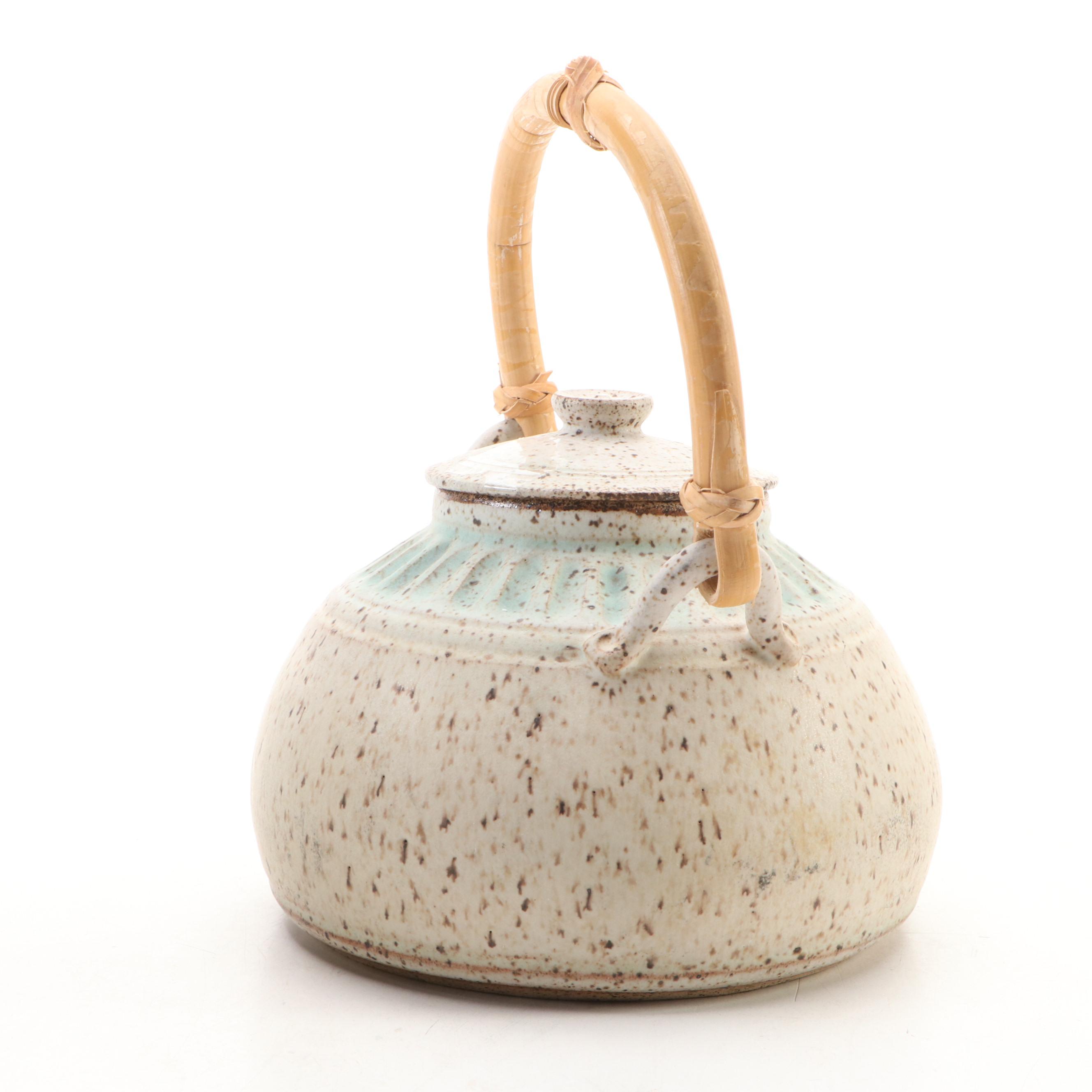 Dick Overman Handcrafted Stoneware Vase and Teapot