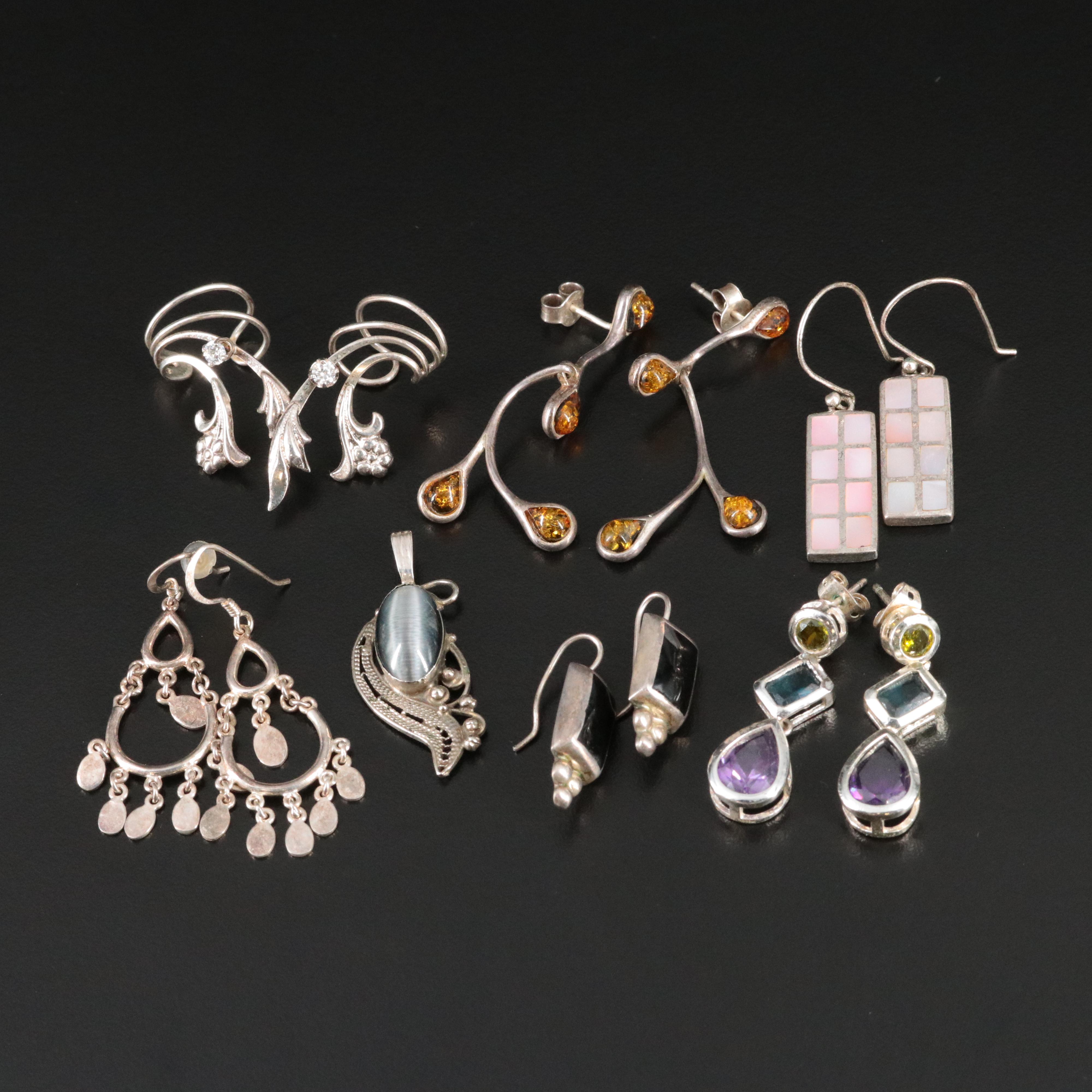 Sterling Gemstone Earring and Pendant Collection