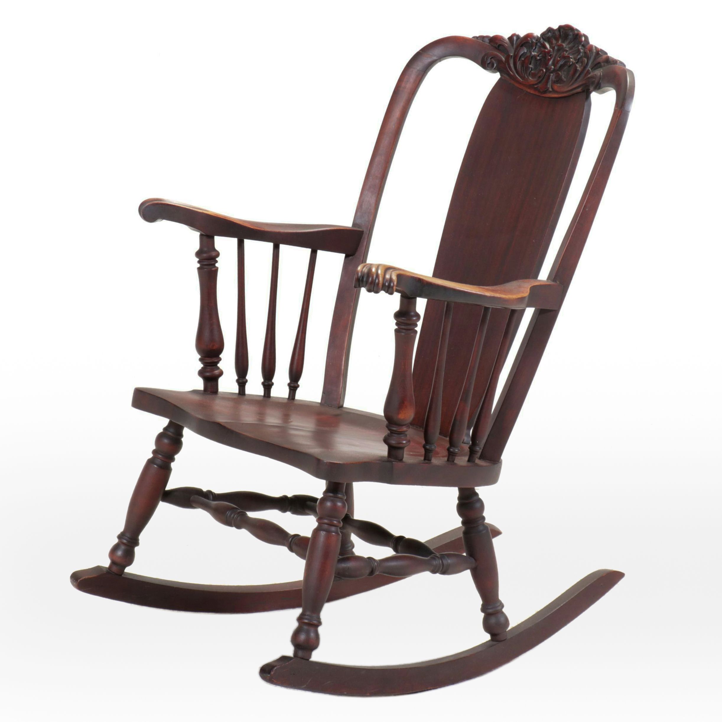 Late Victorian Mahogany Finished Rocking Chair, Late 19th/Early 20th Century