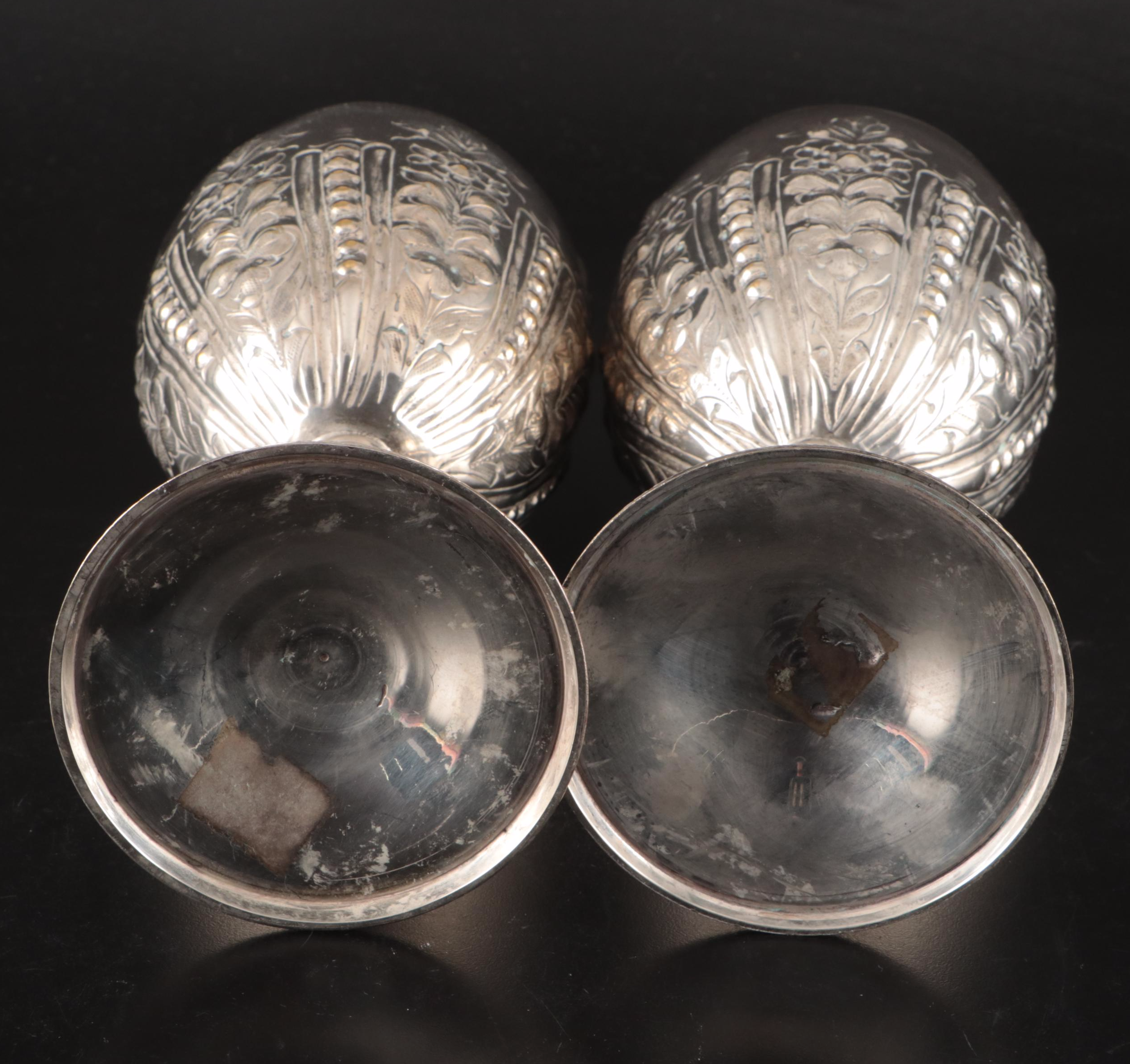 William Hutton & Sons with Other Repoussé Silver Plate Goblets